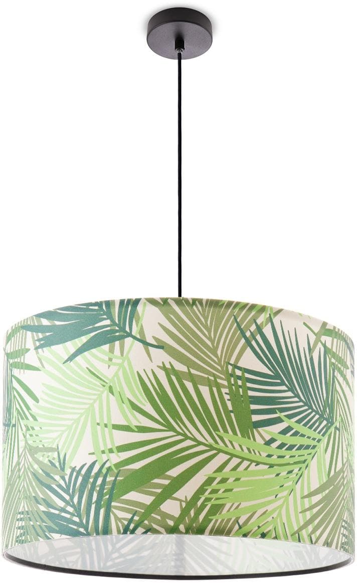 PACO HOME Pendelleuchte Ostende 534 Schwarz Stoffschirm