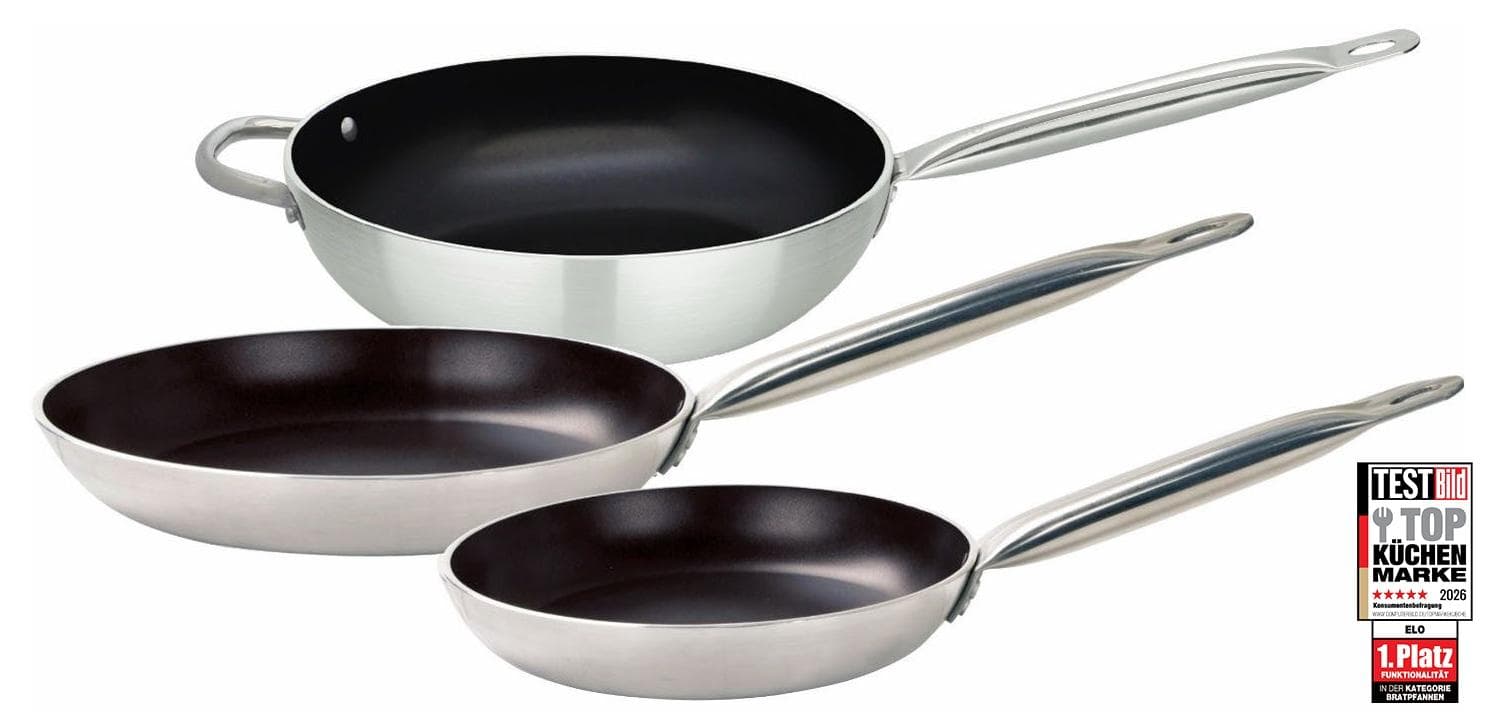 ELO Pfannen-Set Bistro Line 3-teilig Silber Schwarz
