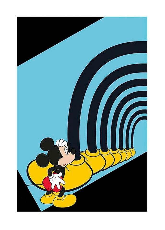 KOMAR Bild Mickey Mouse Foot Tunnel bunt Wanddekoration Kinderzimmer