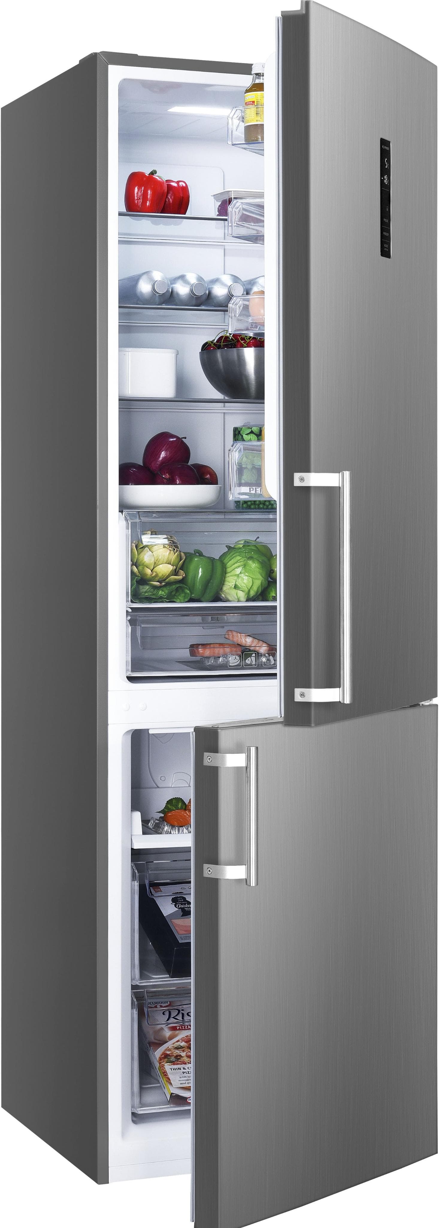 HANSEATIC Kühl-Gefrierkombination silber NoFrost Touch