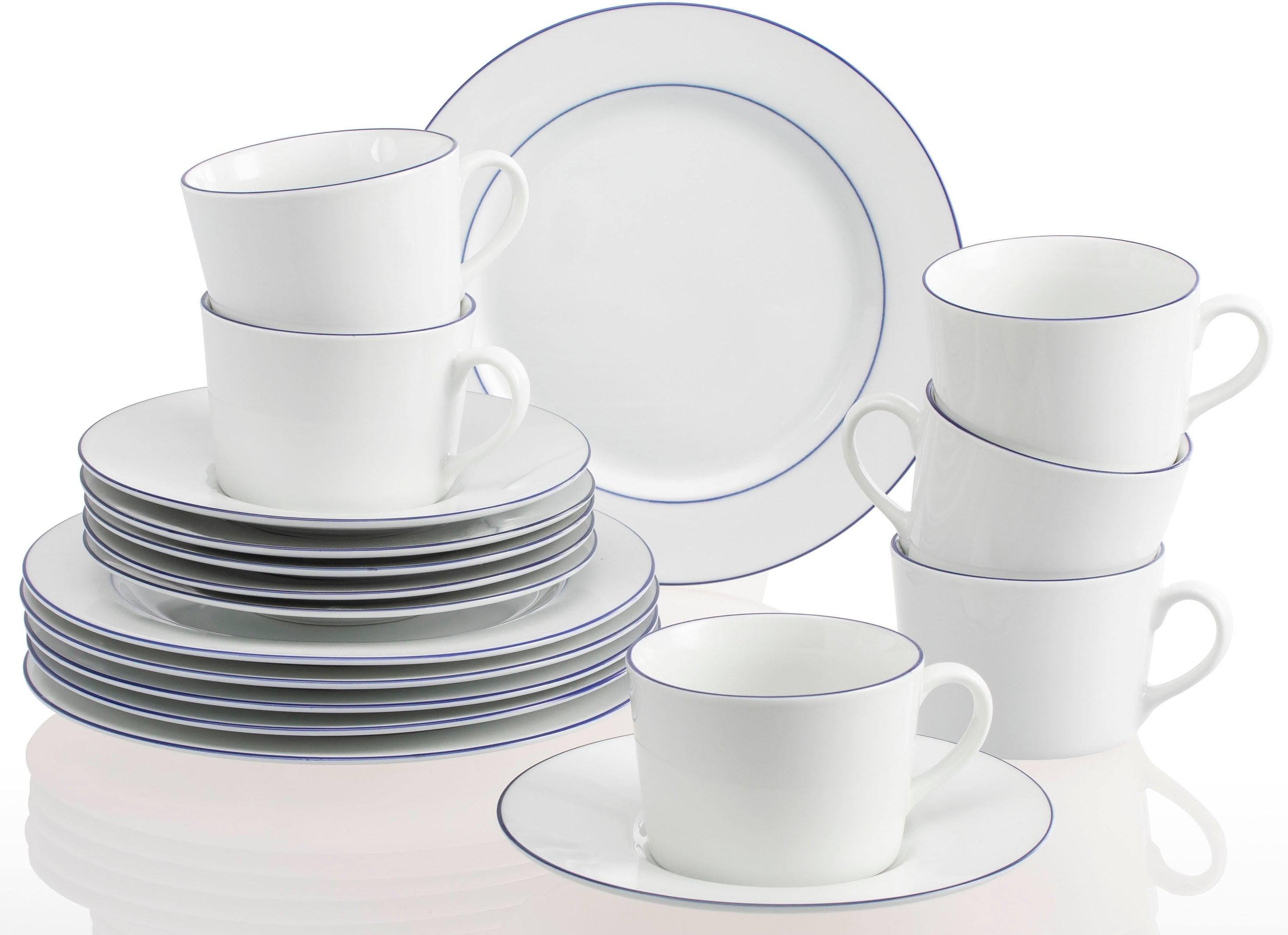Kaffeeservice RETSCH ARZBERG Heike Blaurand 18-tlg. Weiß/Blau Porzellan