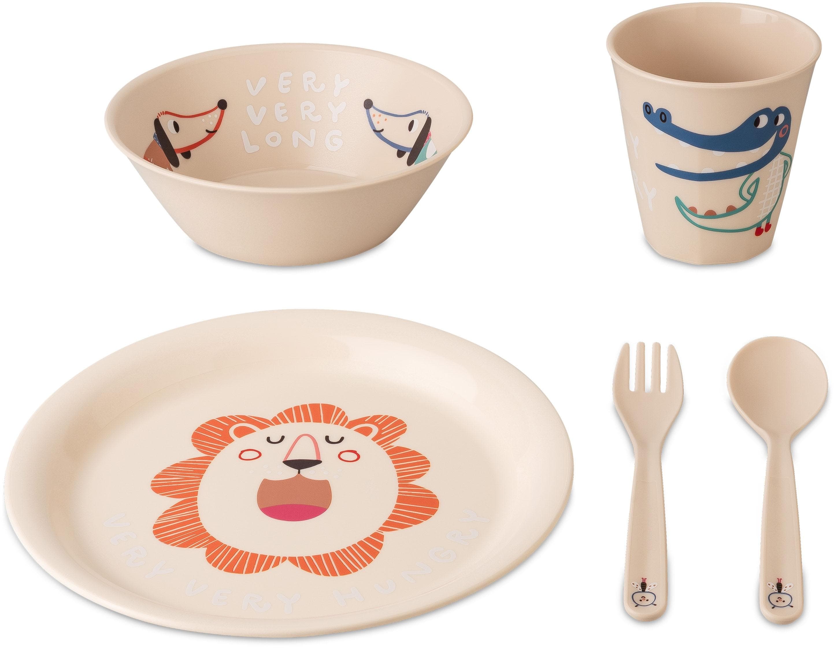 Kindergeschirr-Set KOZIOL Very Very at Home Beige 4-tlg. Melaminfrei