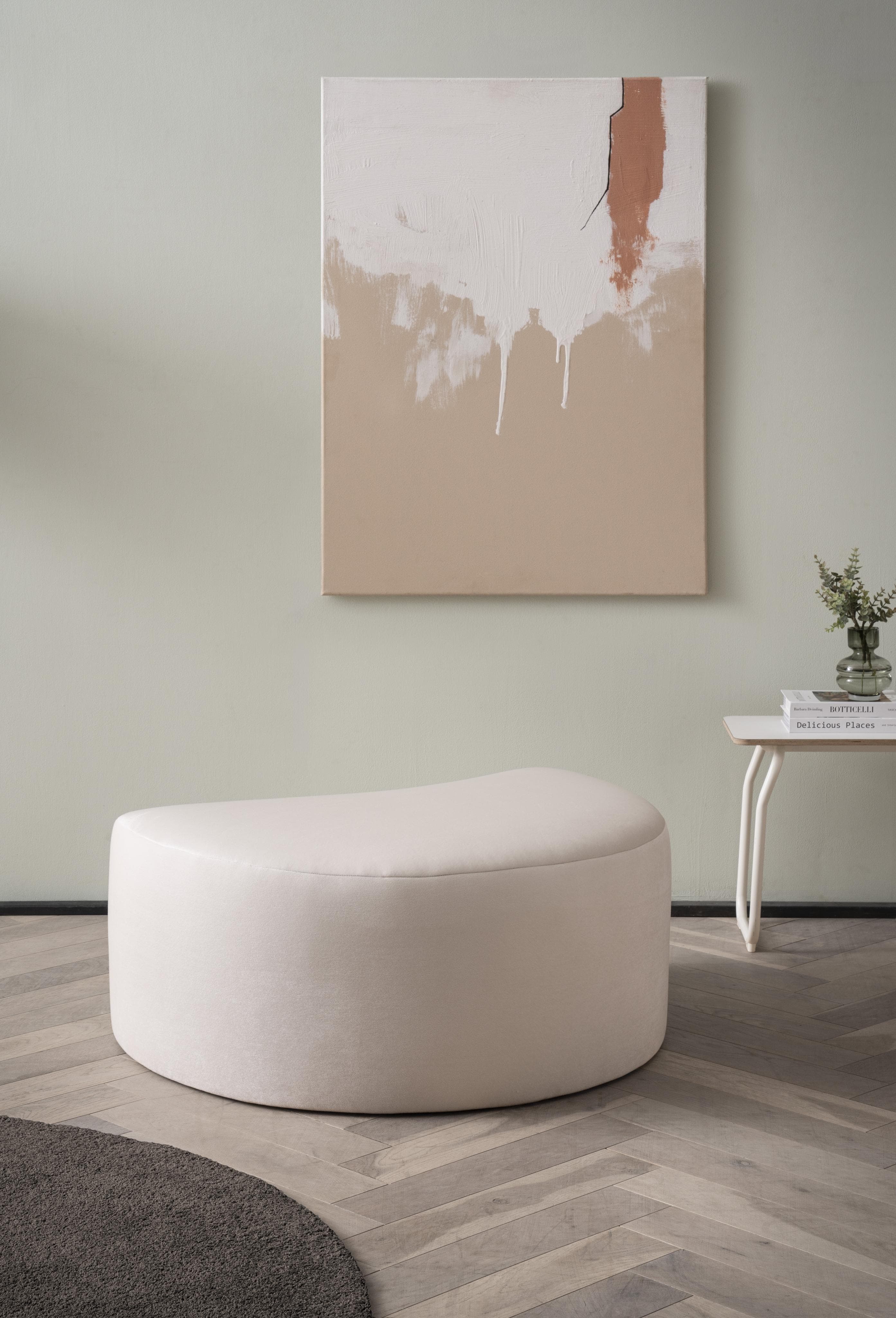 LeGer Home Hocker Isalie Creme Samtoptik