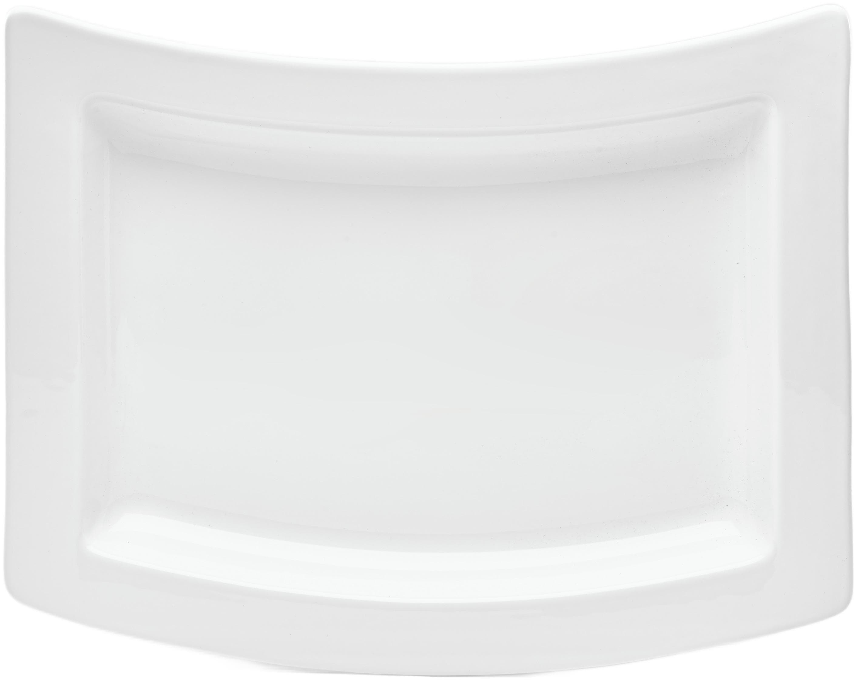VAN WELL Servierplatte Curved 4 Stück Weiß Steingut