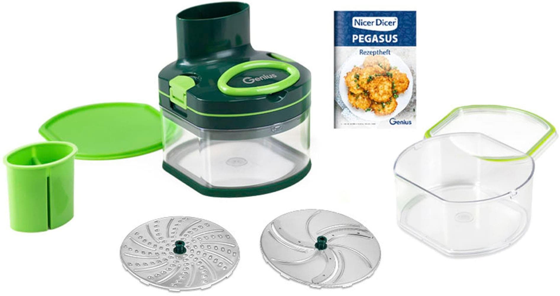 GENIUS Nicer Dicer Pegasus Zerkleinerer Set 12-tlg. Grün
