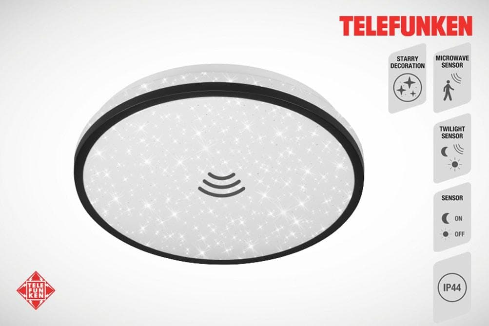 TELEFUNKEN LED Deckenleuchte TEPI weiß-schwarz mit Bewegungsmelder