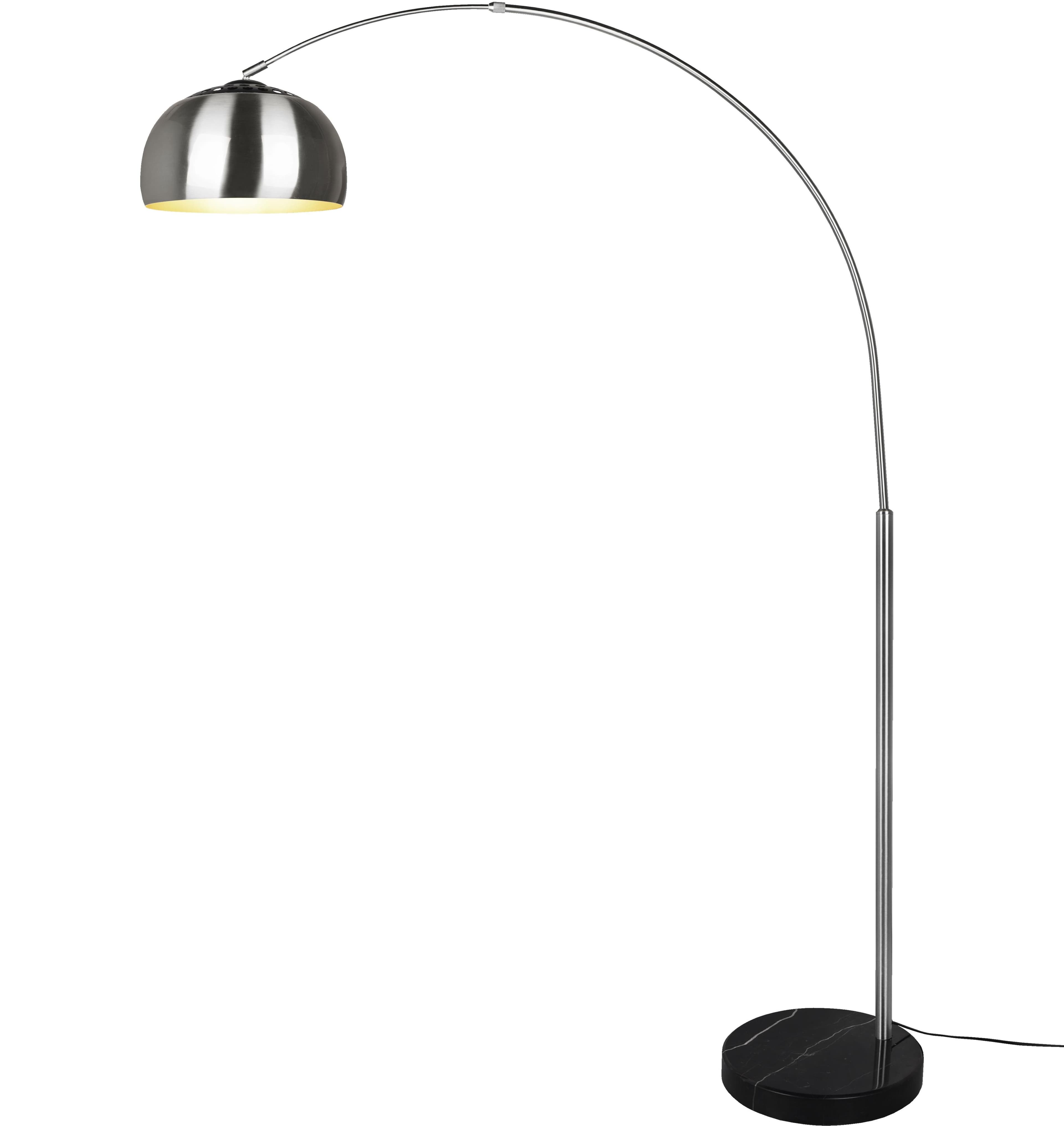 TRIO LEUCHTEN Stehlampe ARGENTINA Bogenleuchte Nickel Schwarz Marmor