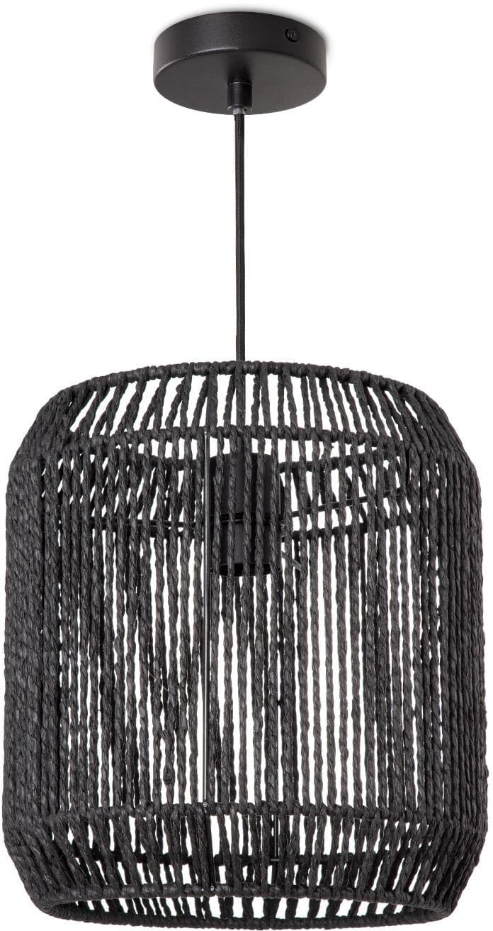 PACO HOME Pendelleuchte Pedro Schwarz Aluminium Papier