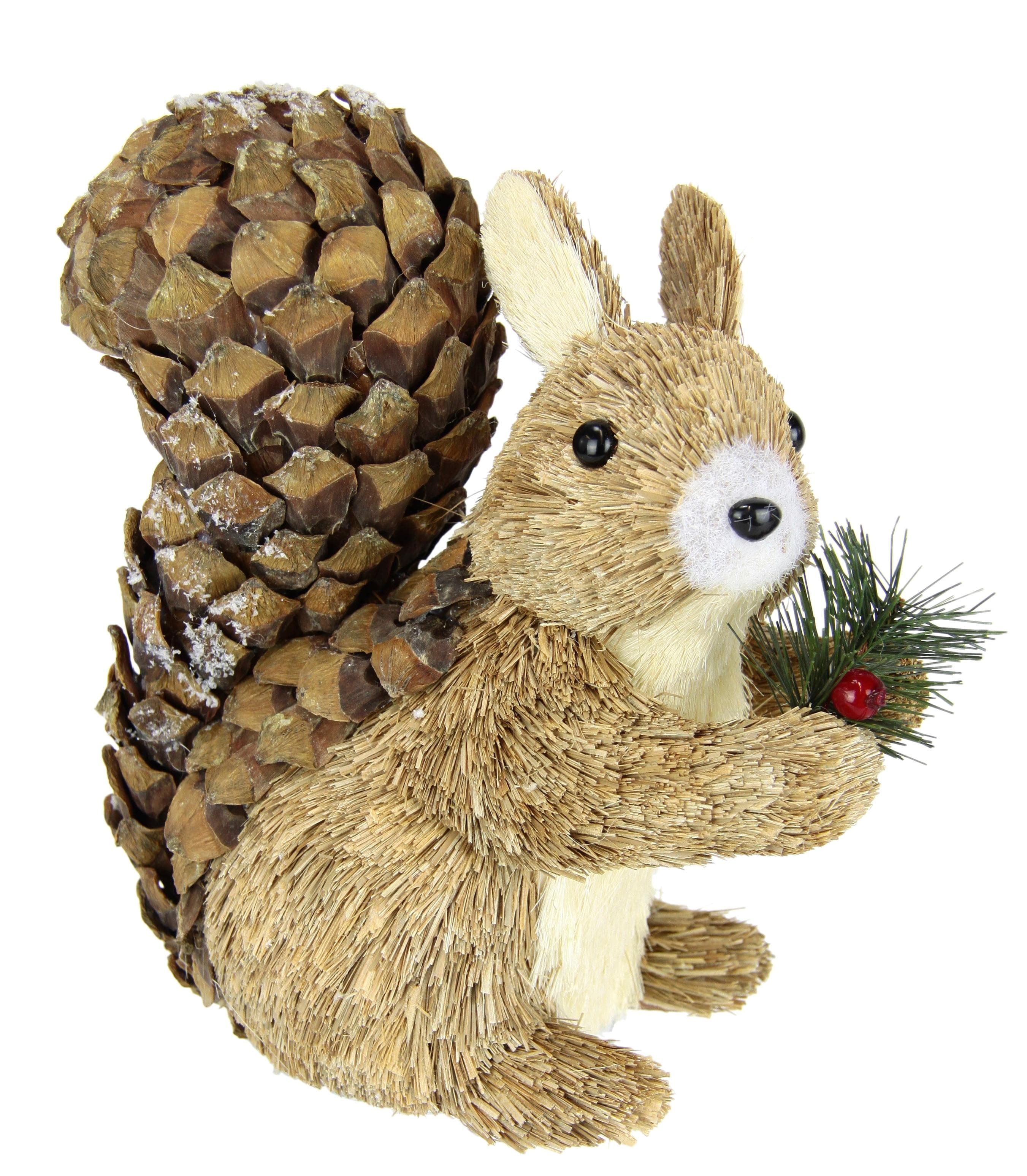 I.GE.A. Dekofigur Eichhörnchen Beige Natur Bast