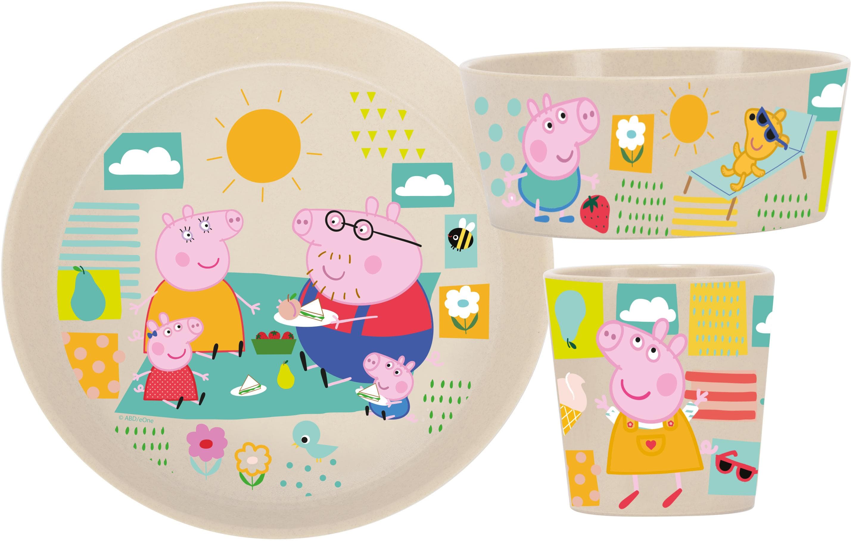Kindergeschirr-Set KOZIOL CONNECT PEPPA PIG Beige 3-tlg. Kunststoff