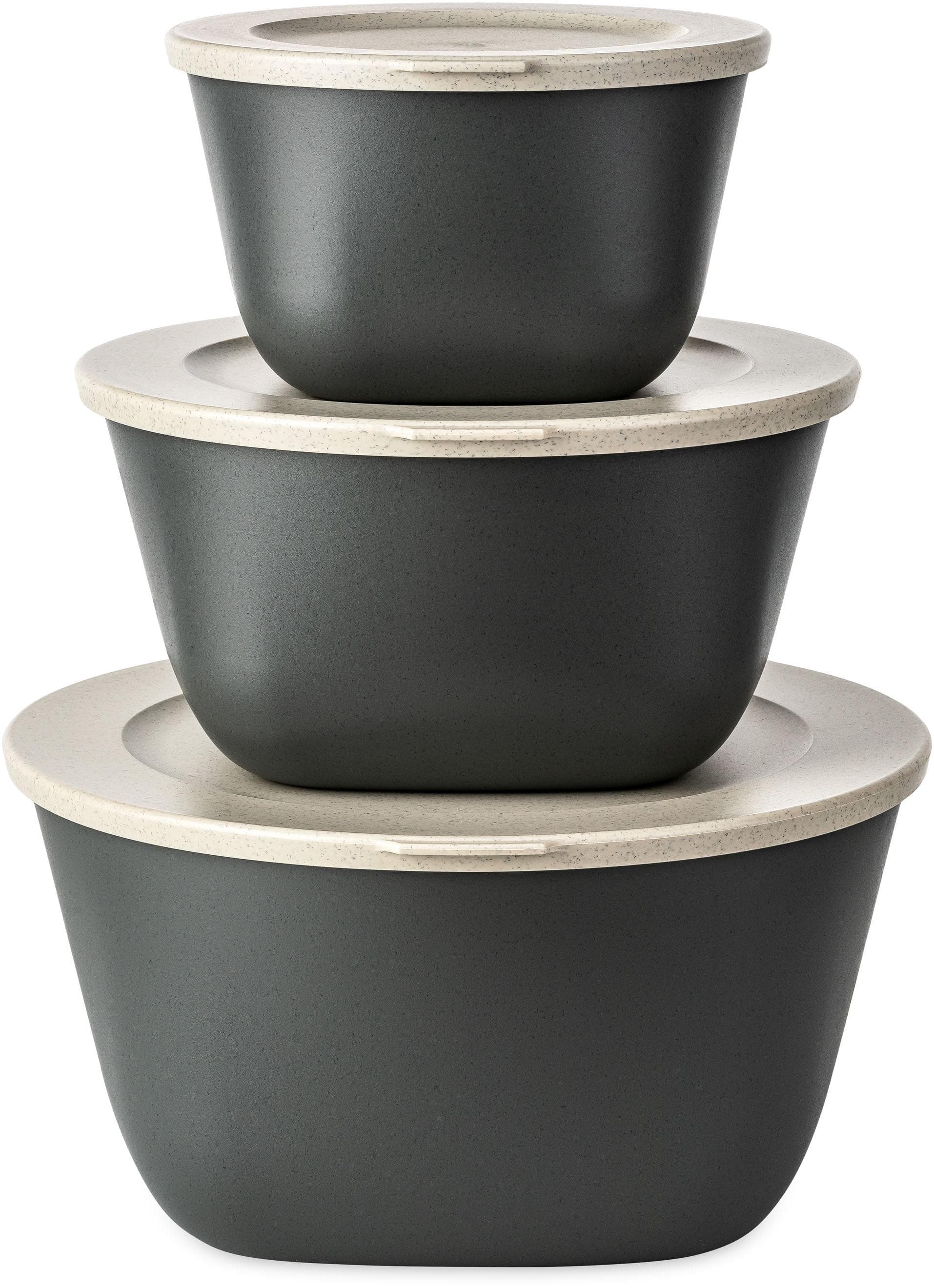 KOZIOL CONNECT BOX SET STOCKHOLM Aufbewahrungsschüssel Grau 1+2+4L