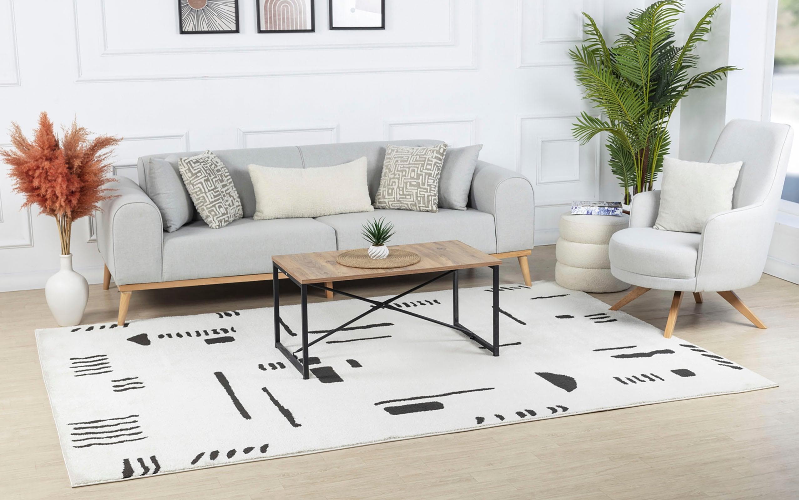 Teppich LIVABLISS OSNA beige 200x275 cm Kunstfaser