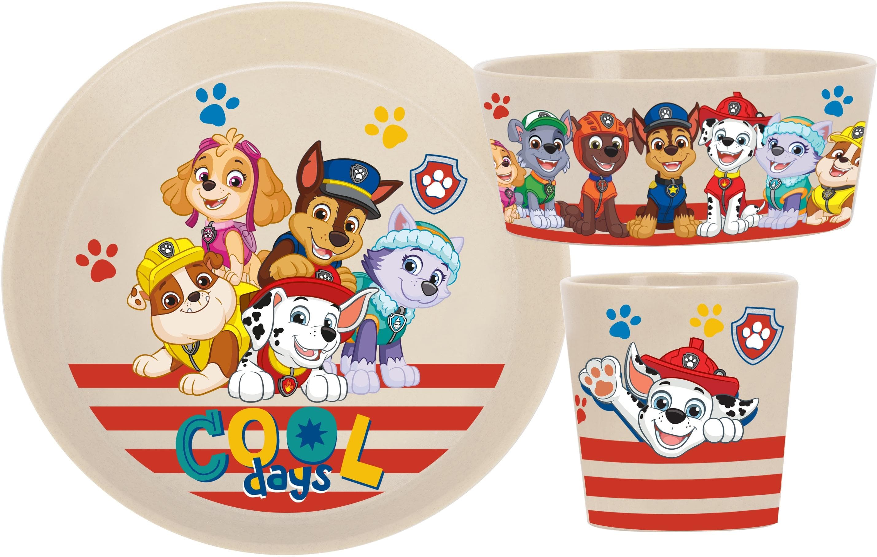 Koziol Kindergeschirr-Set CONNECT PAW PATROL Beige 3-tlg. Kunststoff