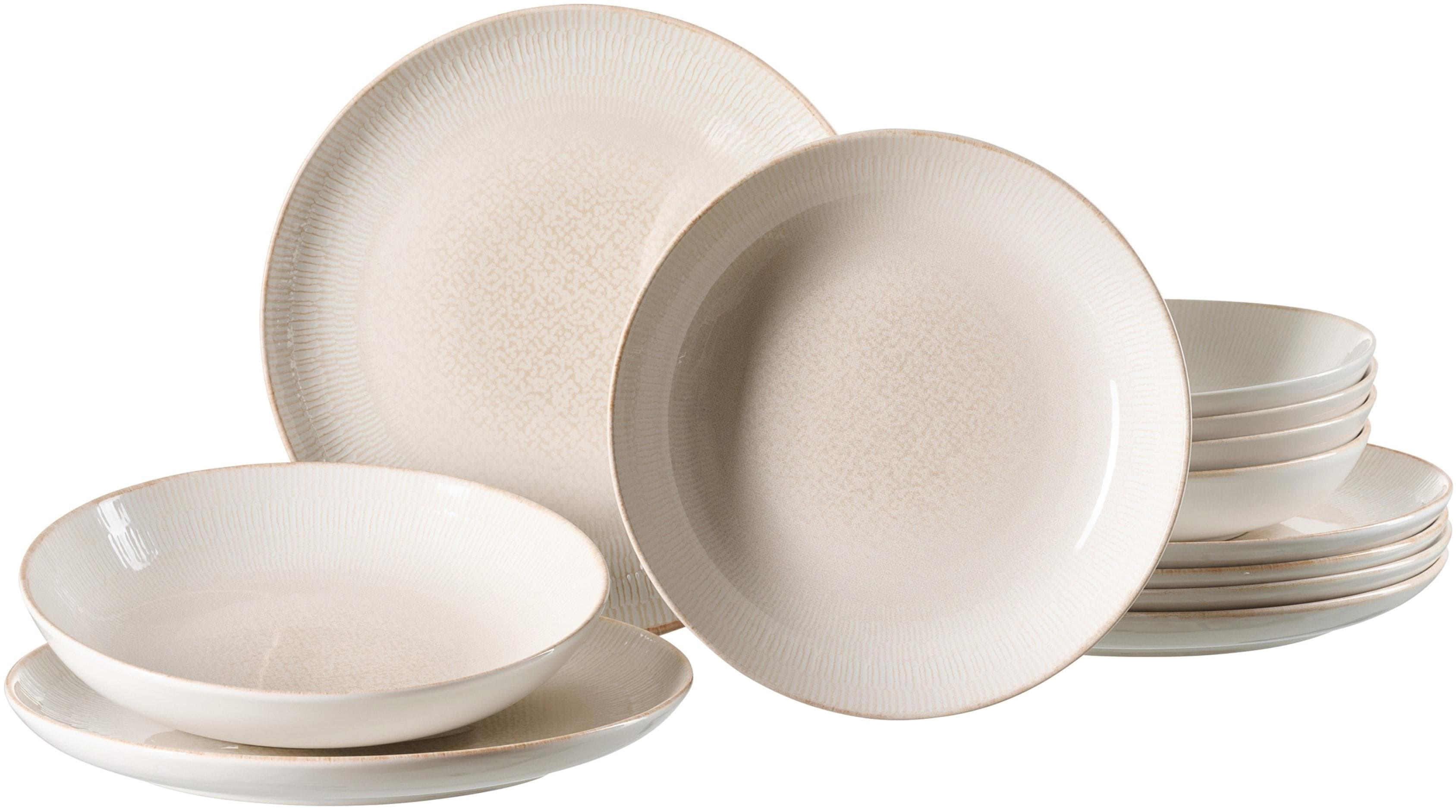Ritzenhoff & Breker Tafelservice Cara 12-tlg. Beige Steinzeug