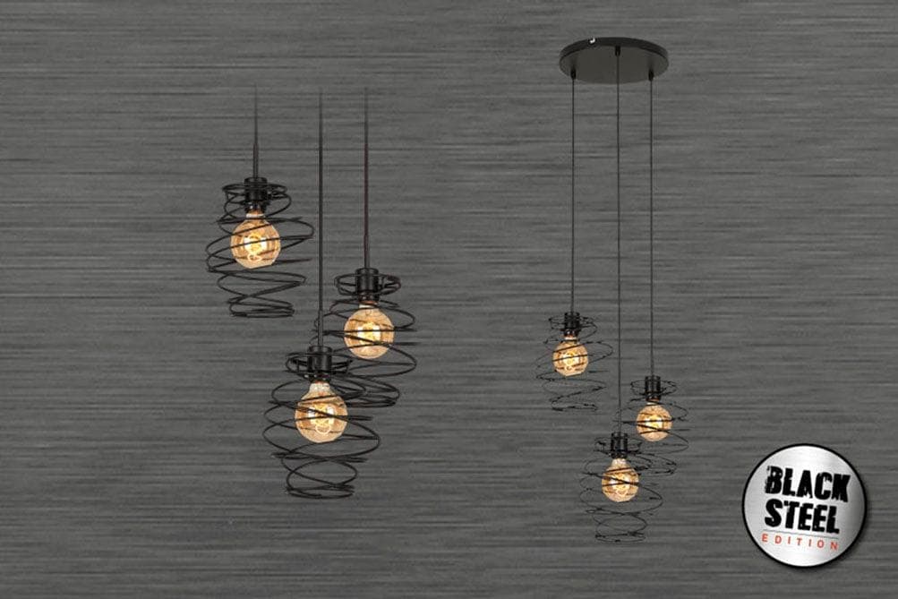 BRILONER LEUCHTEN LED Pendelleuchte SWIRL schwarz