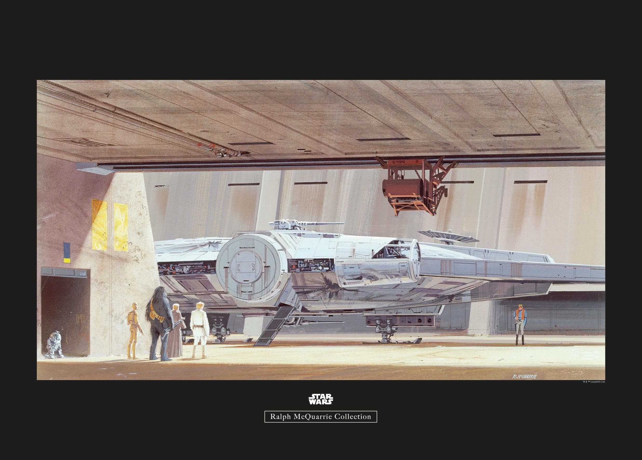 KOMAR Star Wars Mos Eisley Hangar Wandbild Bunt