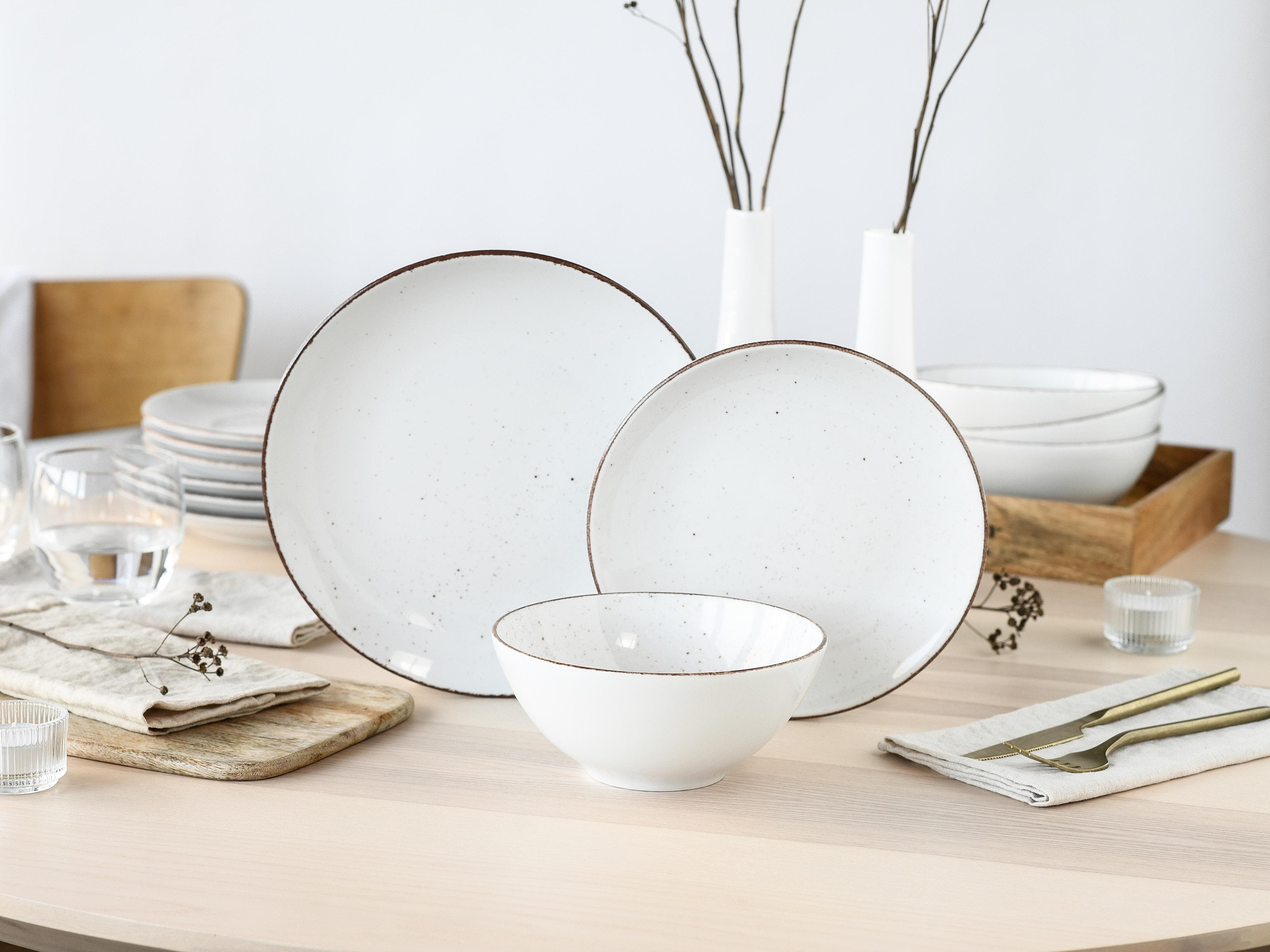 Teller-Set CREATABLE Vintage 12-tlg. Weiß Porzellan