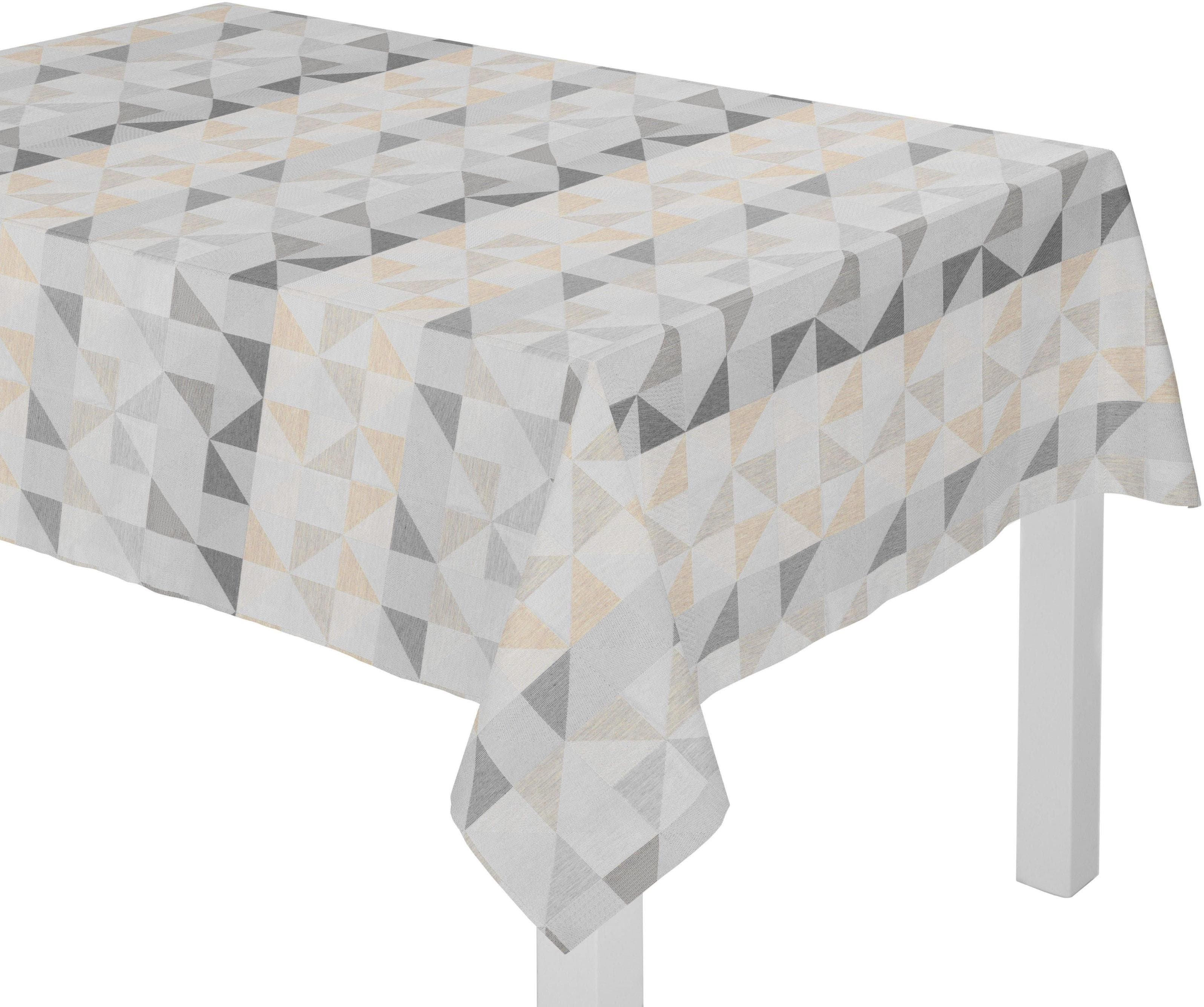 Tischdecke WIRTH 'BERLARE' grau 130x220cm Baumwolle Polyester