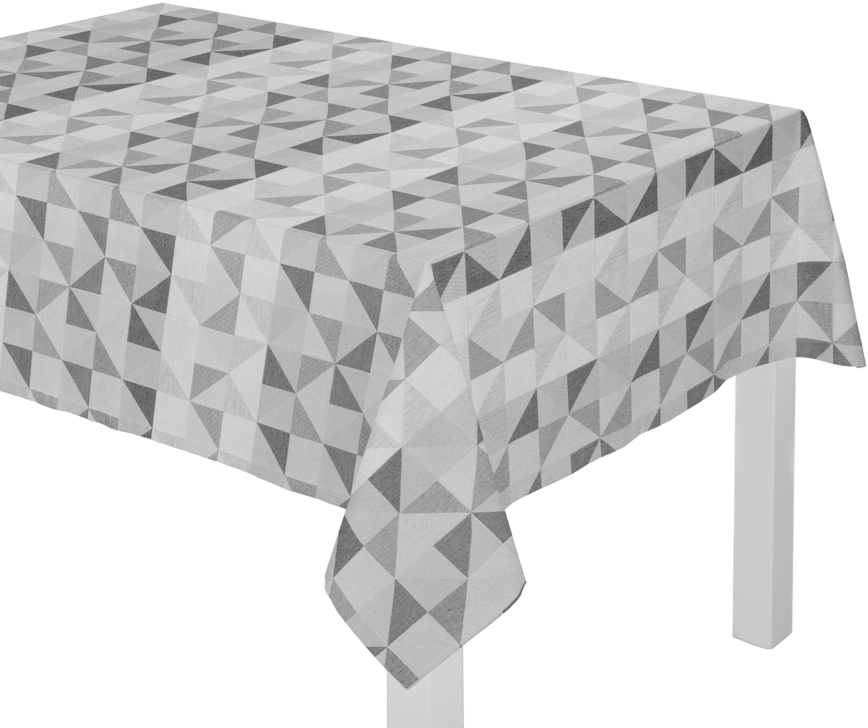 Tischdecke WIRTH 'BERLARE' grau 130x190cm Baumwolle Polyester