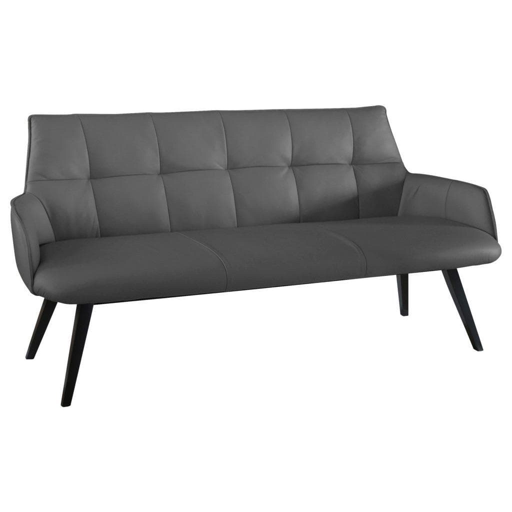 Novel Sitzbank Anthrazit Buche Leder 3-Sitzer
