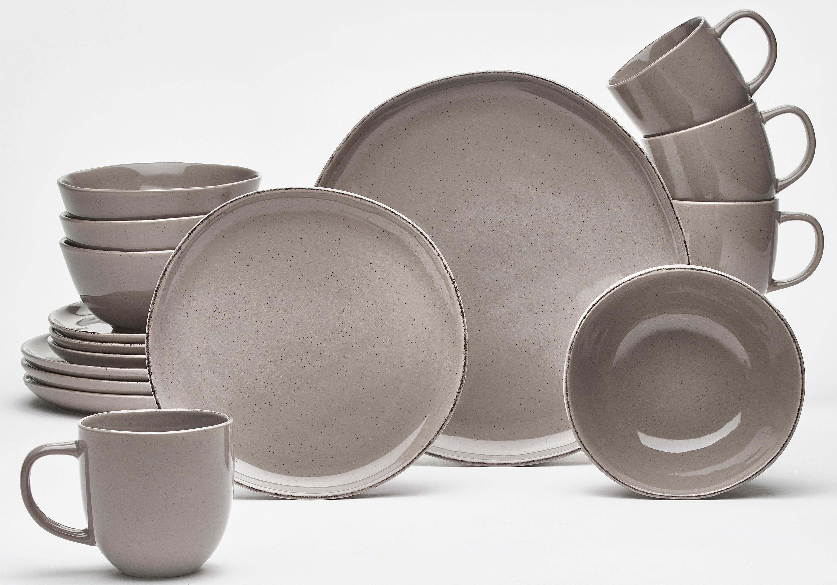 Van Well Kombiservice Urban 16-teilig Braun Steinzeug