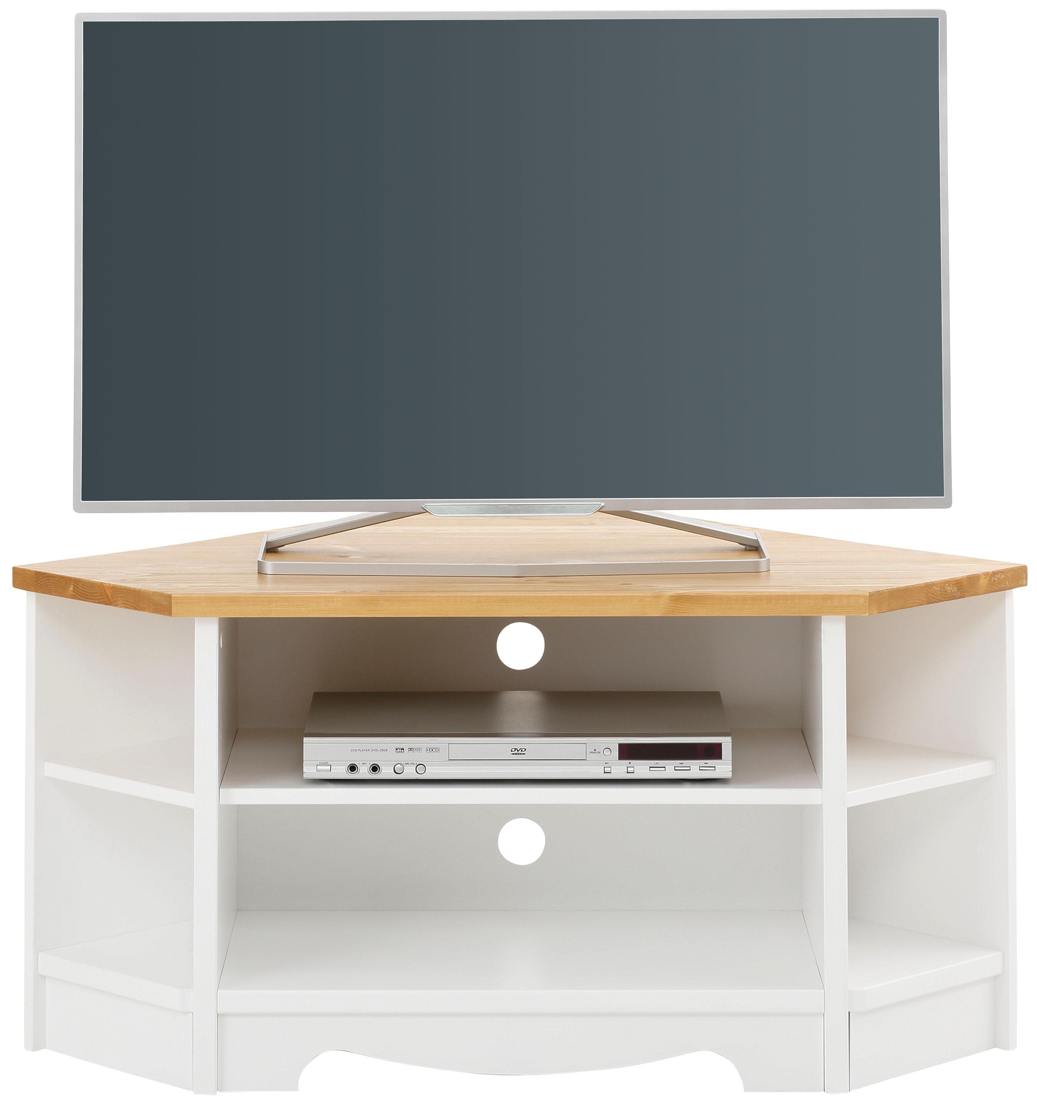 OTTO home Lowboard Trinidad TV-Schrank Eck-TV-Schrank Weiß Honigfarben