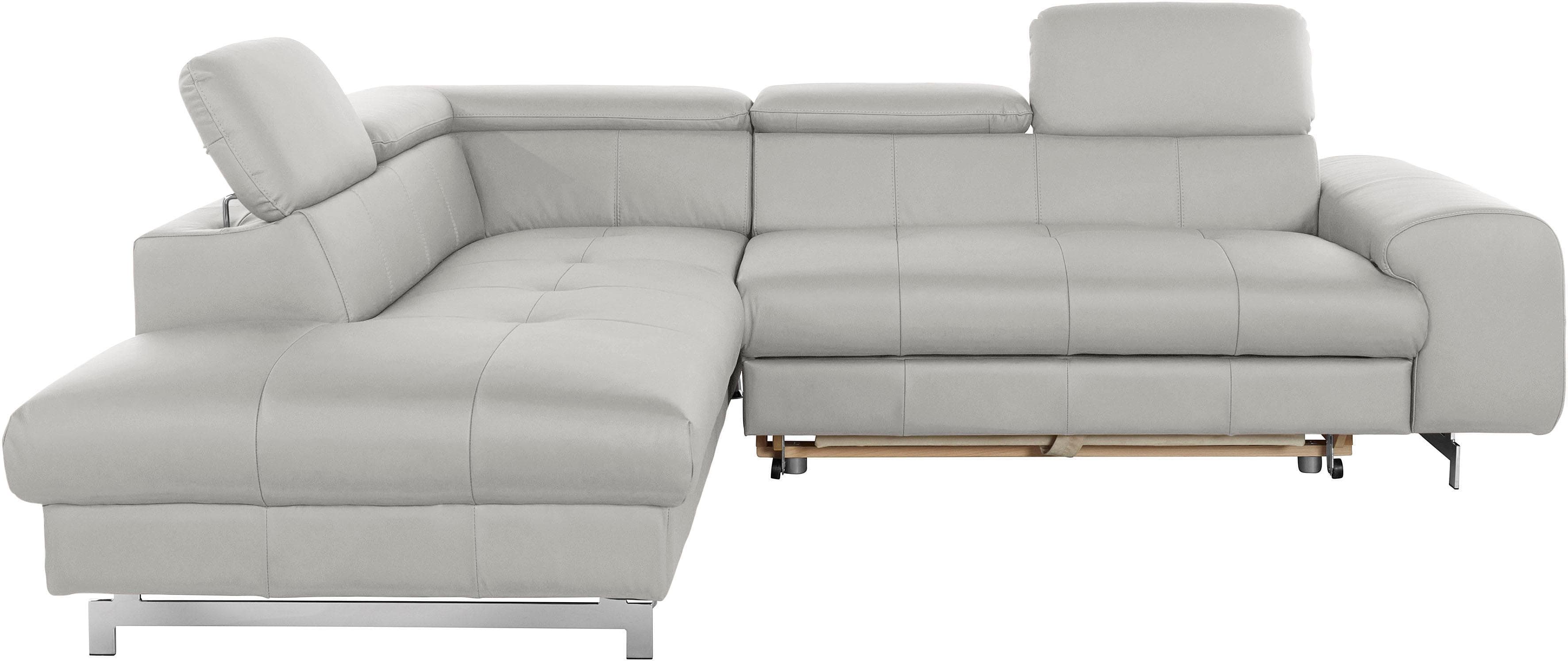 COTTA Ecksofa Chef L-Form Argent mit Bettfunktion