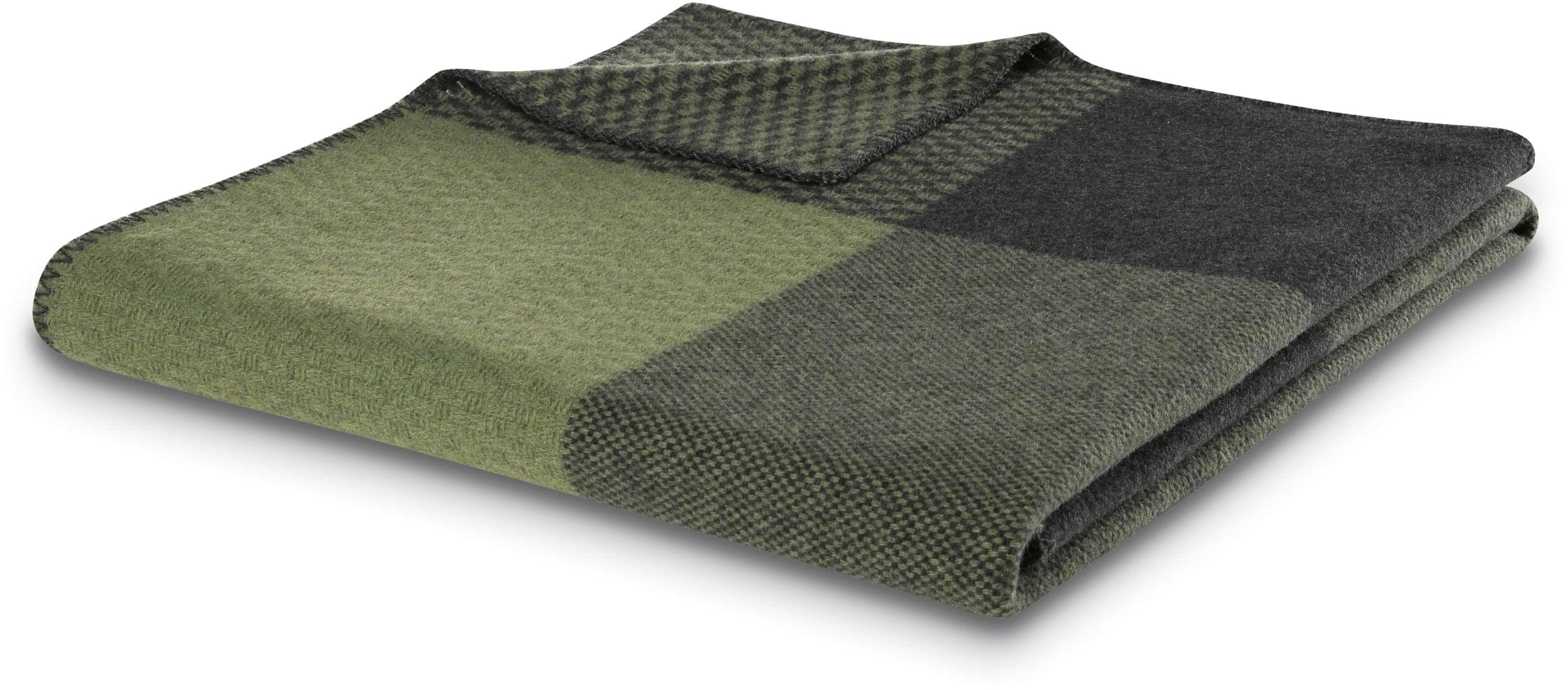 Biederlack Wohndecke Plaid Frame Grün Kariert