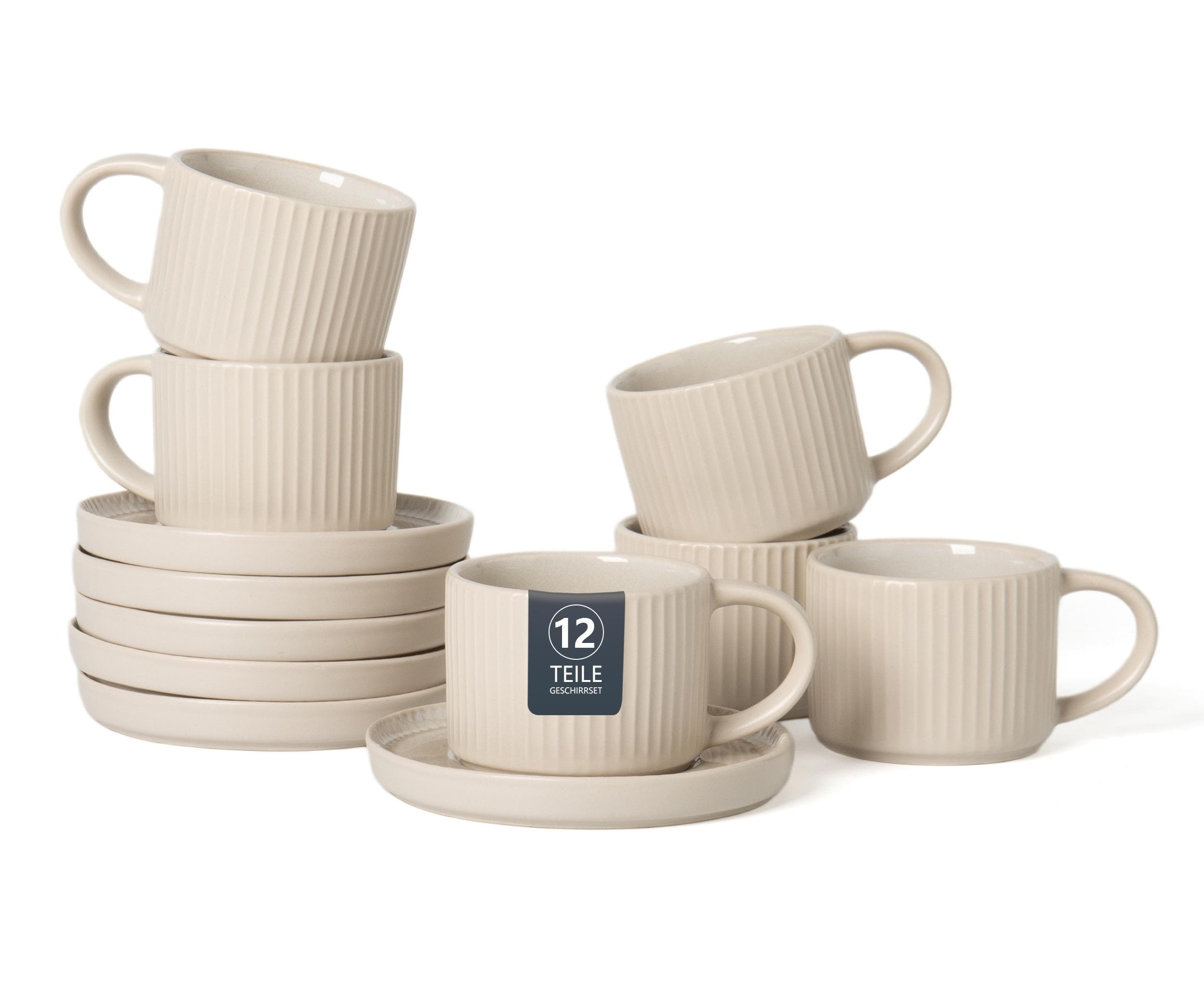 Espressotasse OTTO HOME Ylvii 12er Set reactive cream Steinzeug