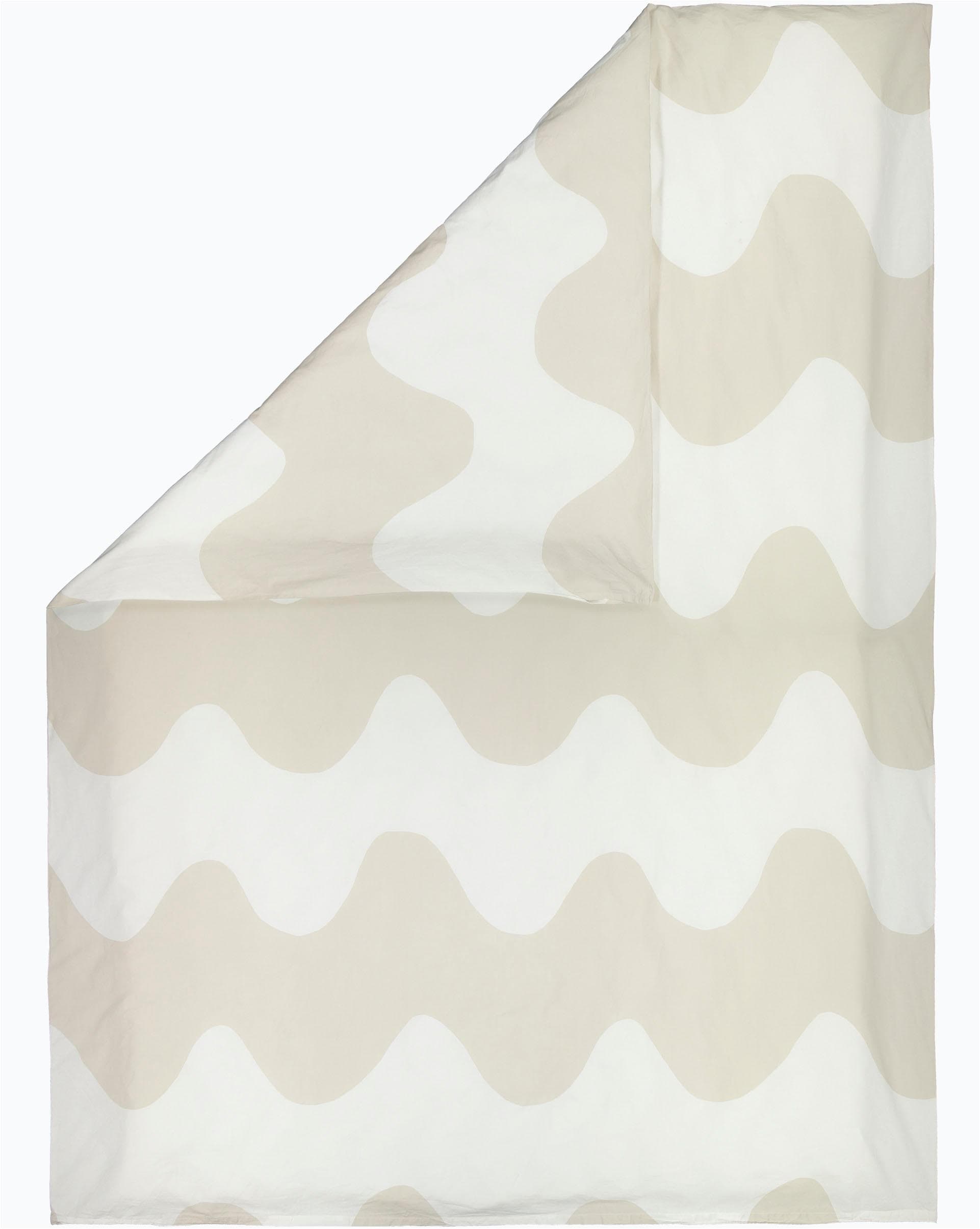 Marimekko Bettbezug Lokki Beige Wellenmuster Bio-Baumwolle
