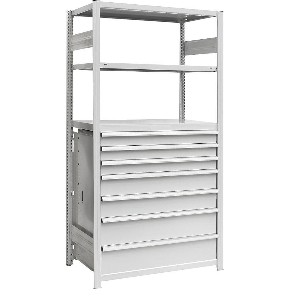 eurokraft pro Schubladenblock Stahl 7-fach Grau