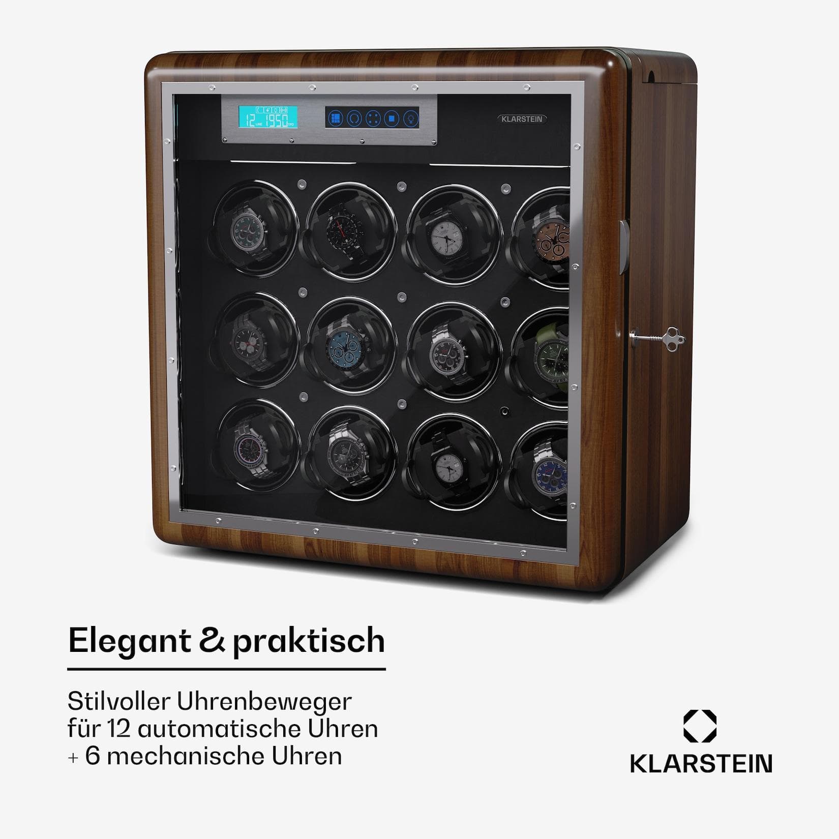Klarstein Valmont 12+6 Uhrenbeweger mit LED-Beleuchtung