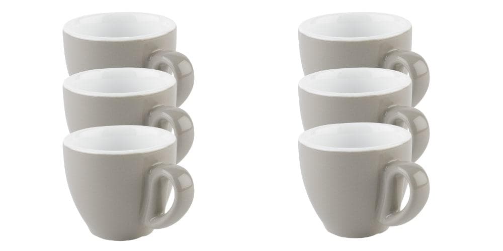 APS 6er Set Espressotassen Grau Porzellan