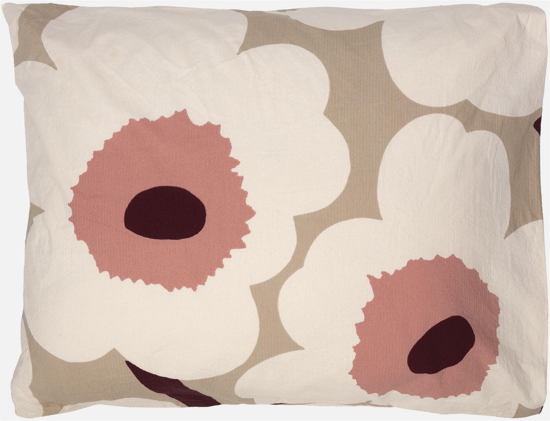 Marimekko Kissenbezug UNIKKO Beige Rosa Baumwolle