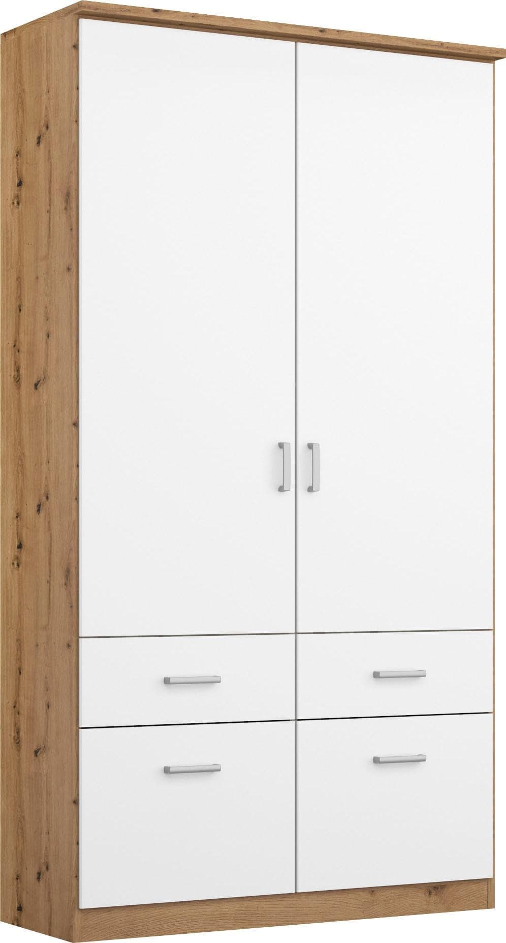 Rauch Kleiderschrank Bremen Weiß Eiche Artisan