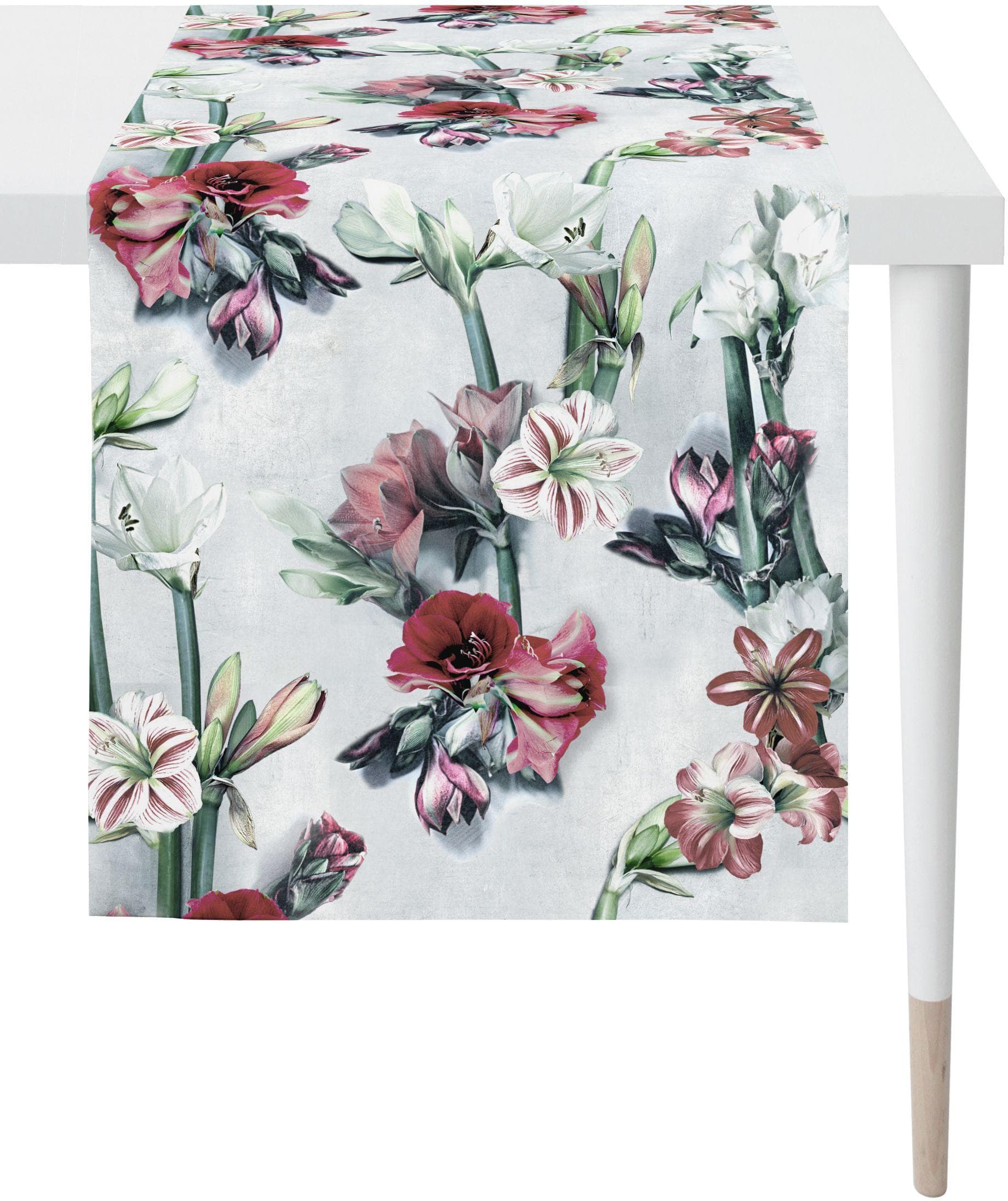 APELT Tischläufer Herbstzeit Amaryllis Bunt 100% Baumwolle