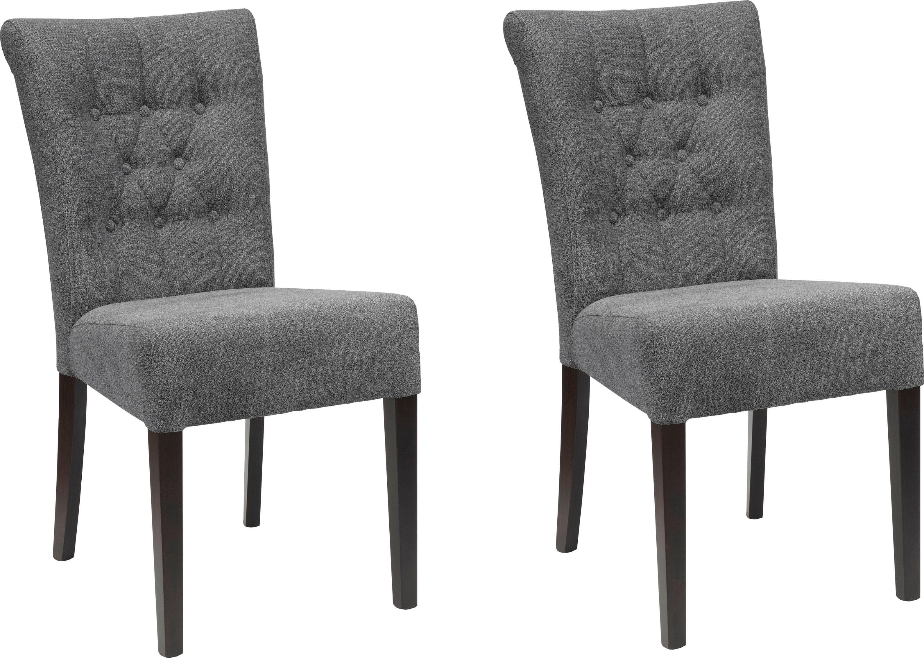 HOME AFFAIRE Queen Esszimmerstuhl Blaugrau Polyester Massivholz