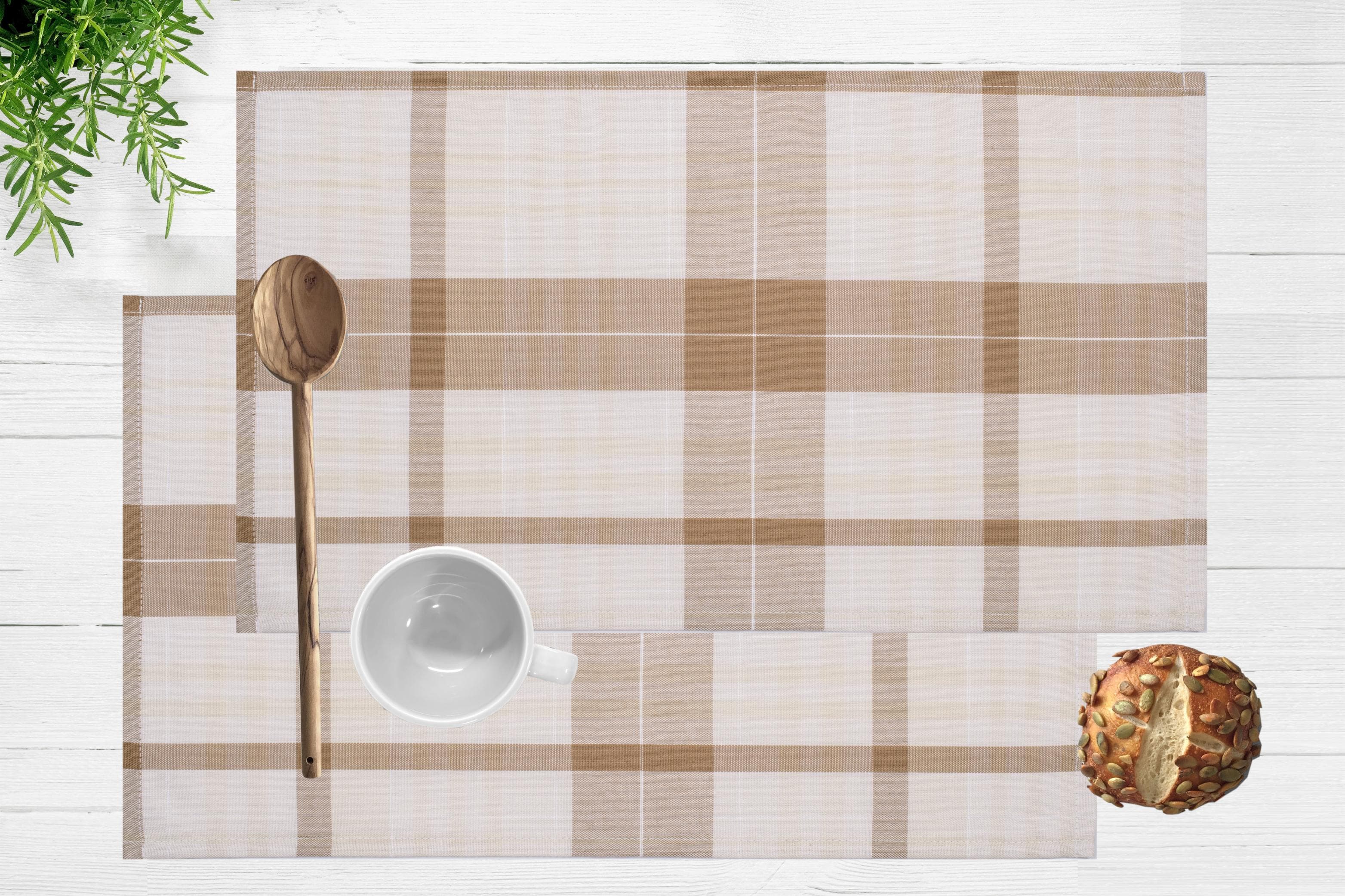 Platzset MY HOME Candise Beige Karomuster 45x30cm