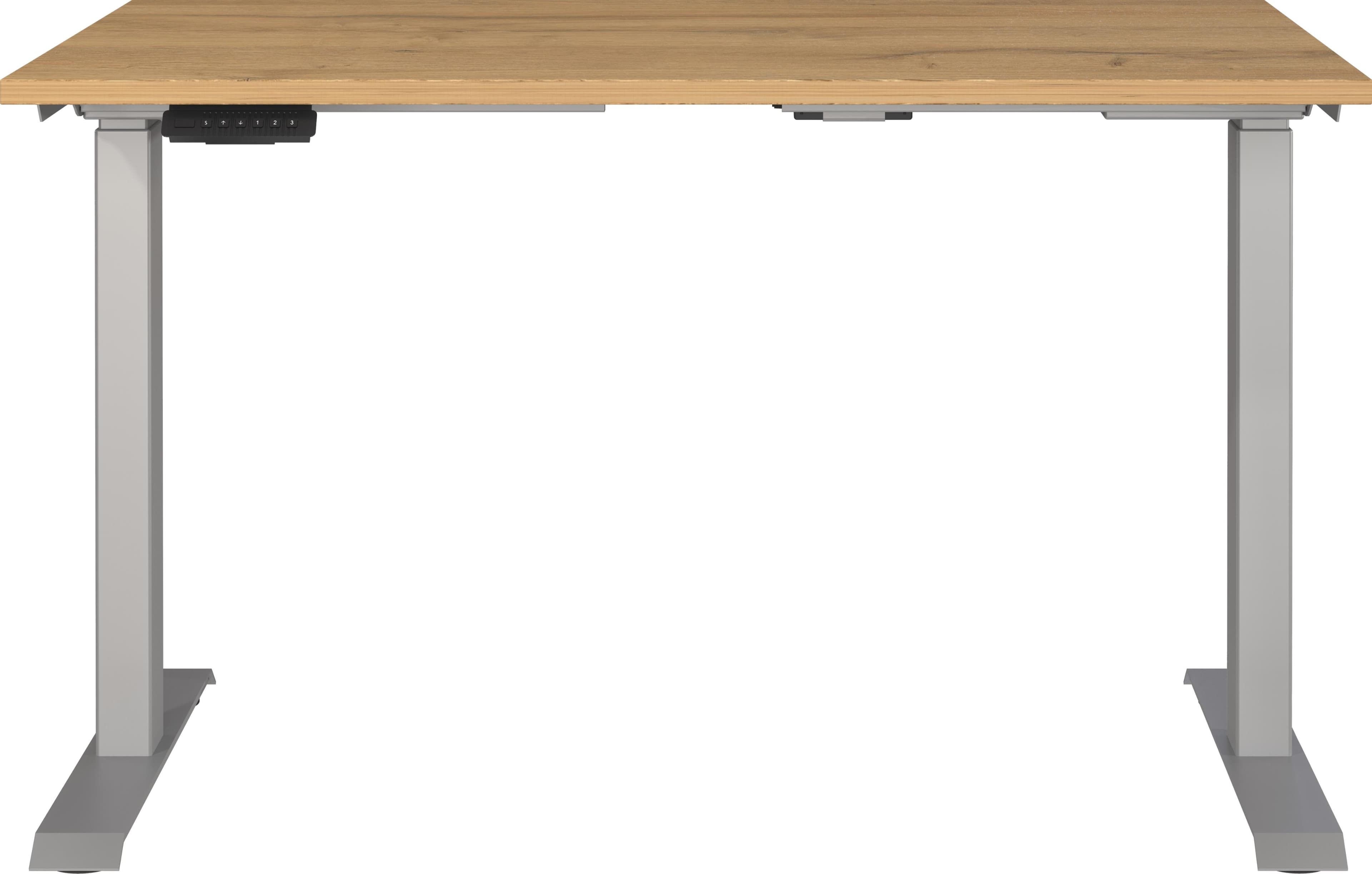 Germania Jet Schreibtisch höhenverstellbar Silber Eiche