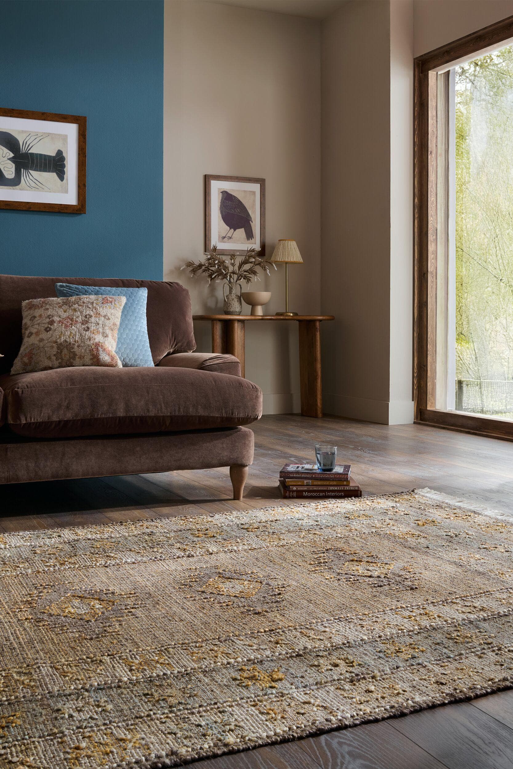 FLAIR RUGS Avena Vintage Teppich Natürlich Handgewebt
