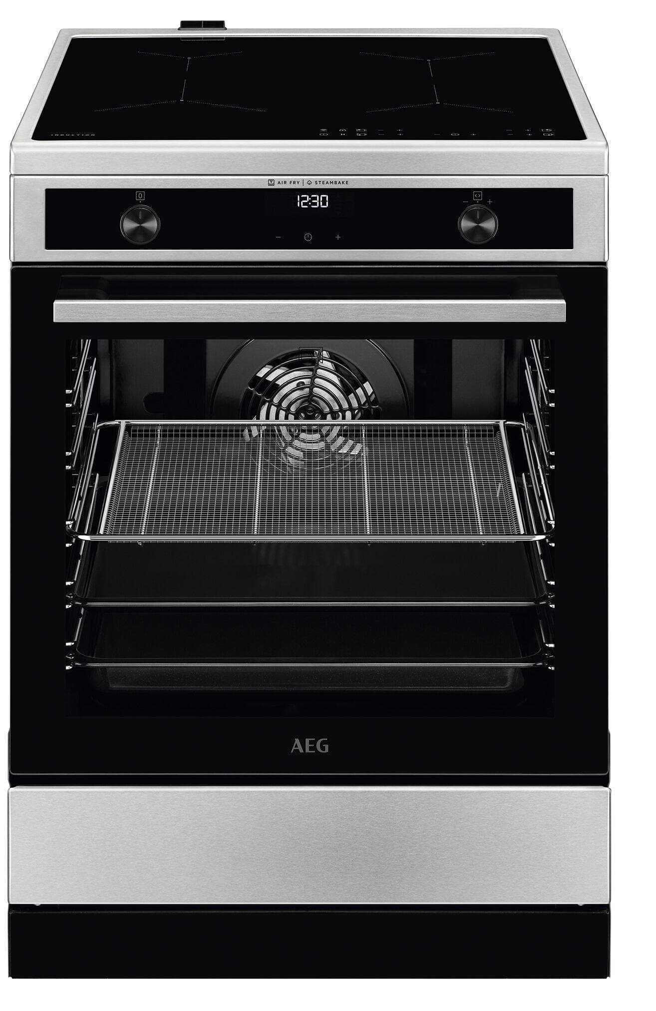 AEG Induktions-Standherd CIB6643BBM Energieeffizienz A Silber