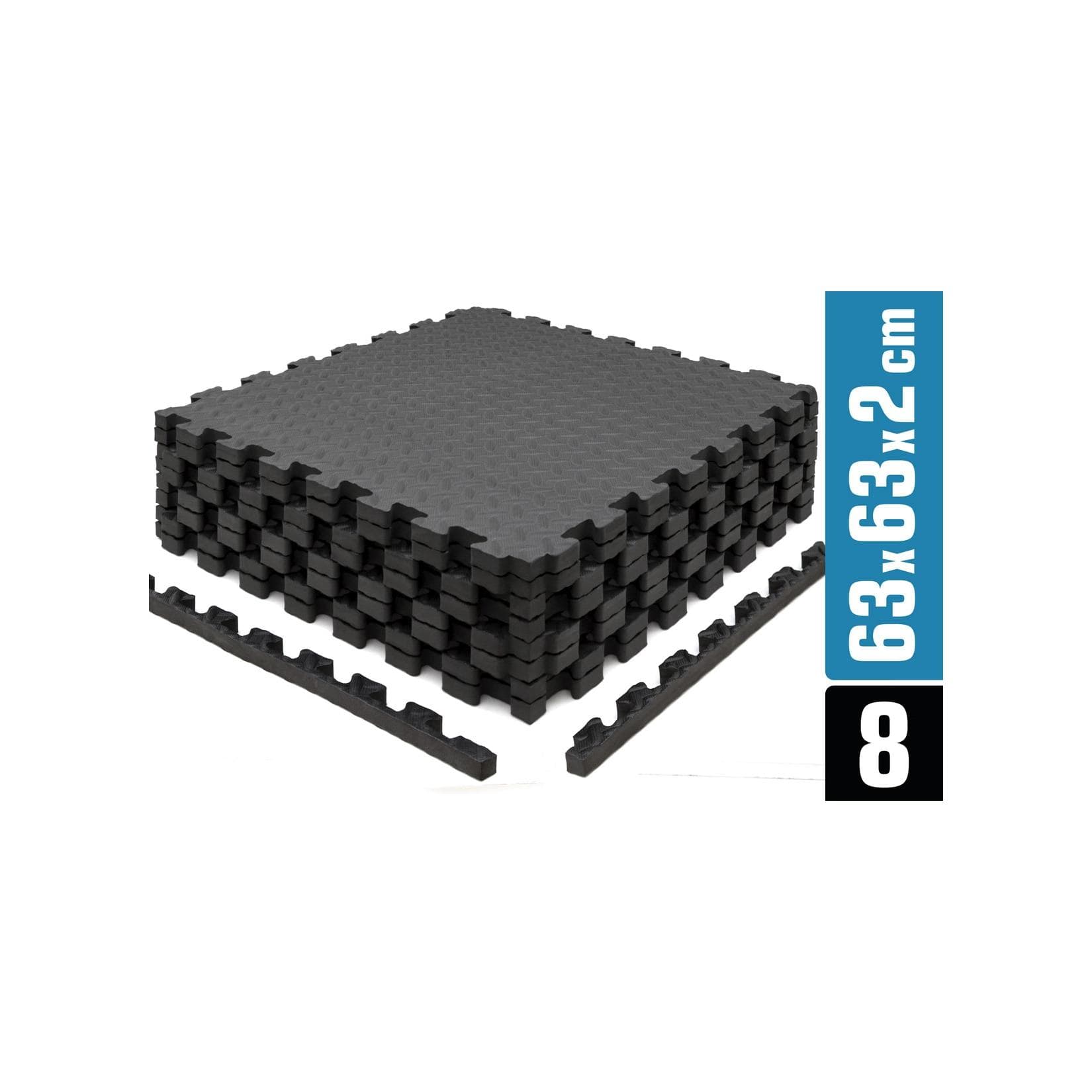 Eyepower 8 Bodenschutzmatten mit Rand - Fitness Bodenmatte