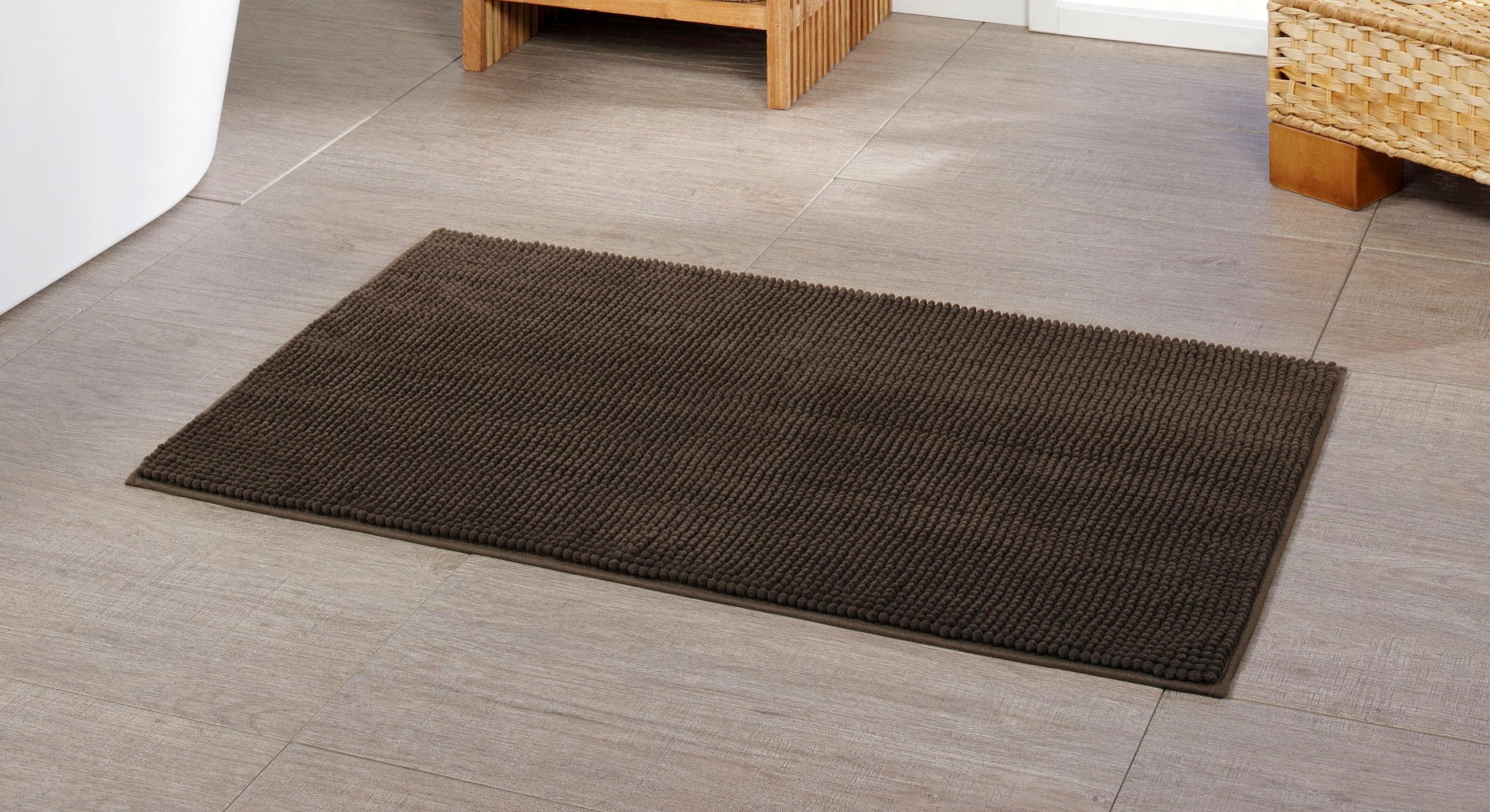 Badematte GÖZZE Chenille braun 70x120 cm Polyester