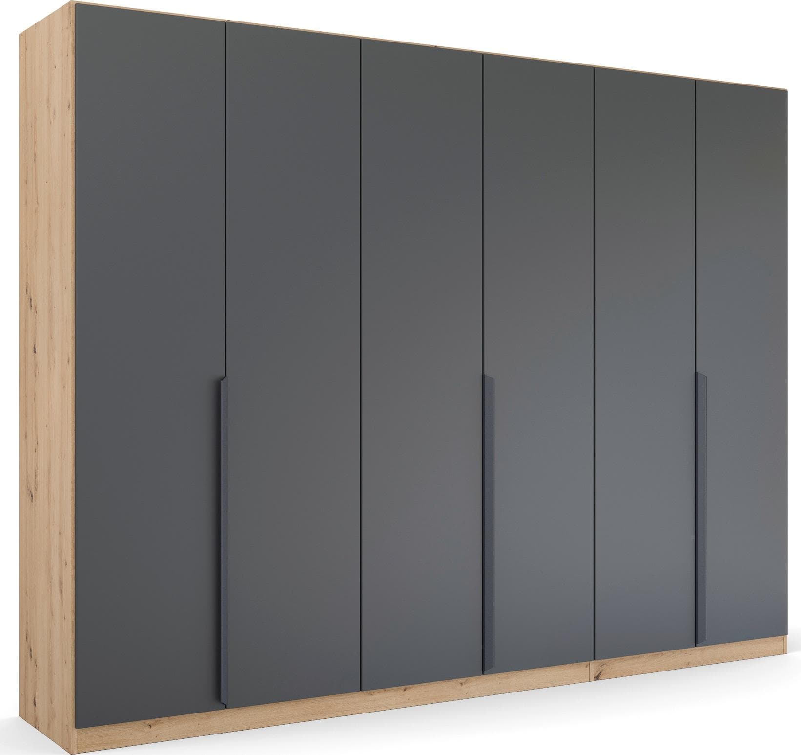 Rauch Kleiderschrank Quadra Spin Drehtürenschrank Eiche Artisan Grau Metallic