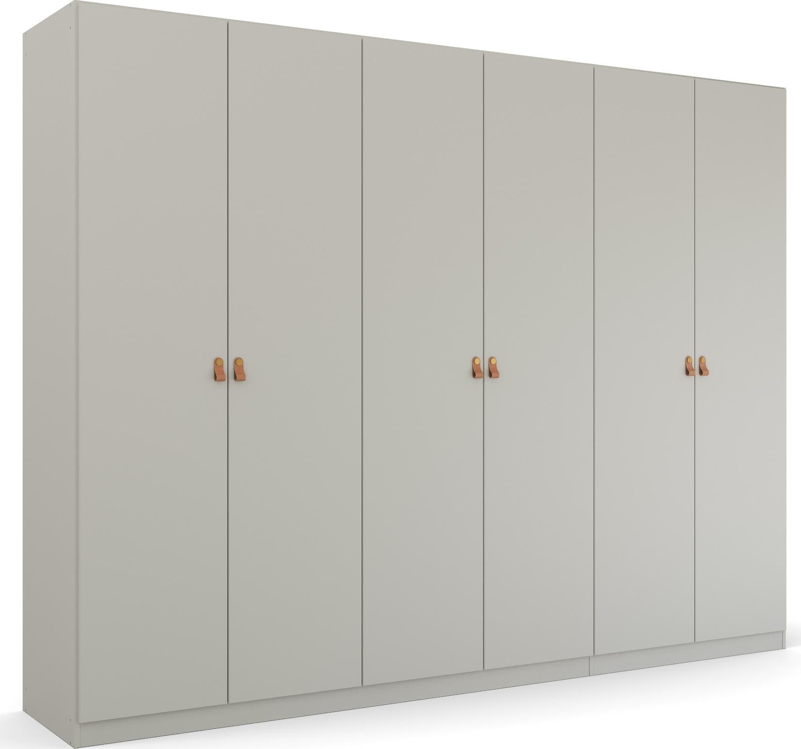 RAUCH HOMEY BY QUADRA SPIN Drehtürenschrank Seidengrau mit Ledergriffen