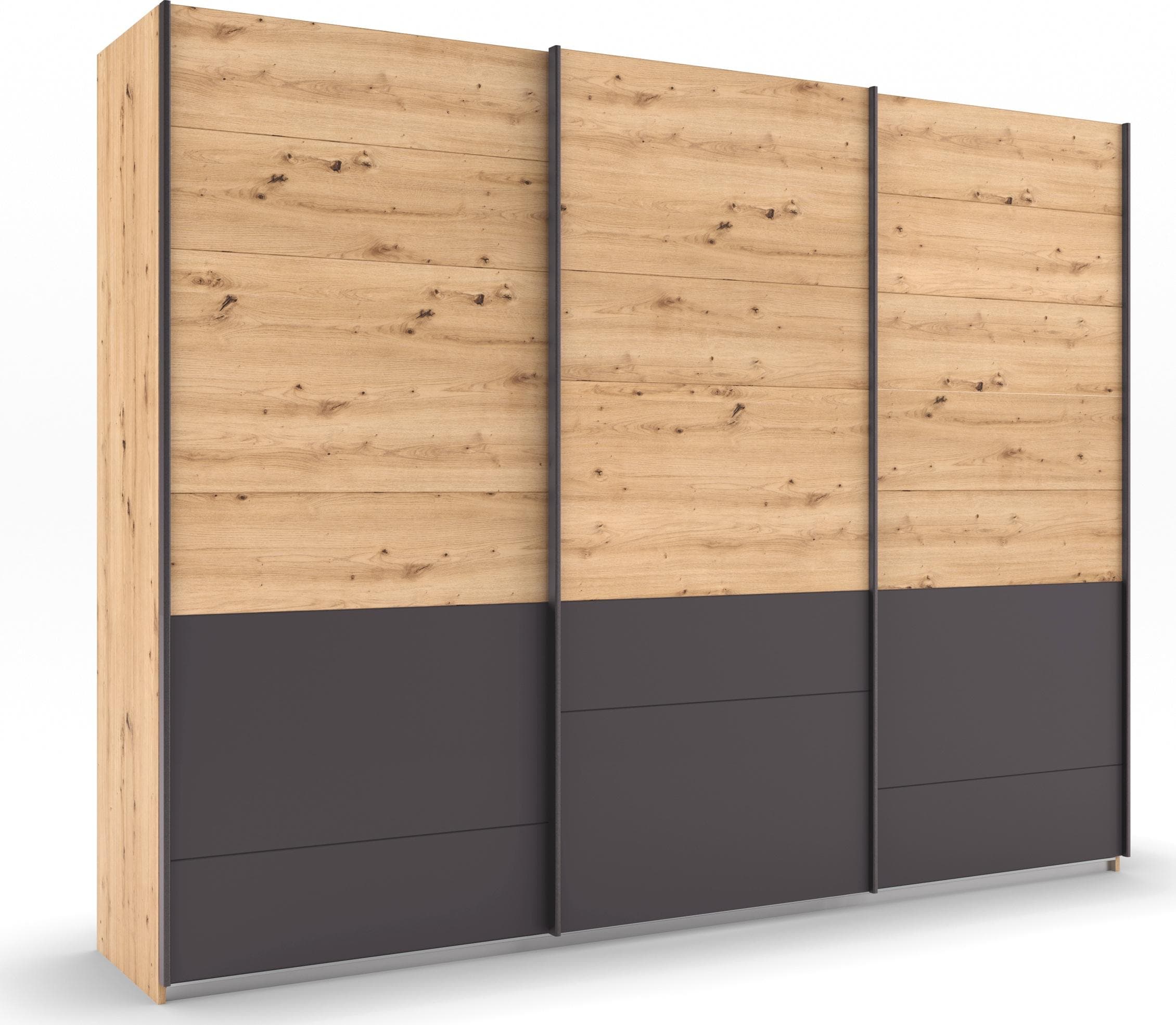 Rauch Schwebetürenschrank Bilbao-Extra Grau Eiche Artisan