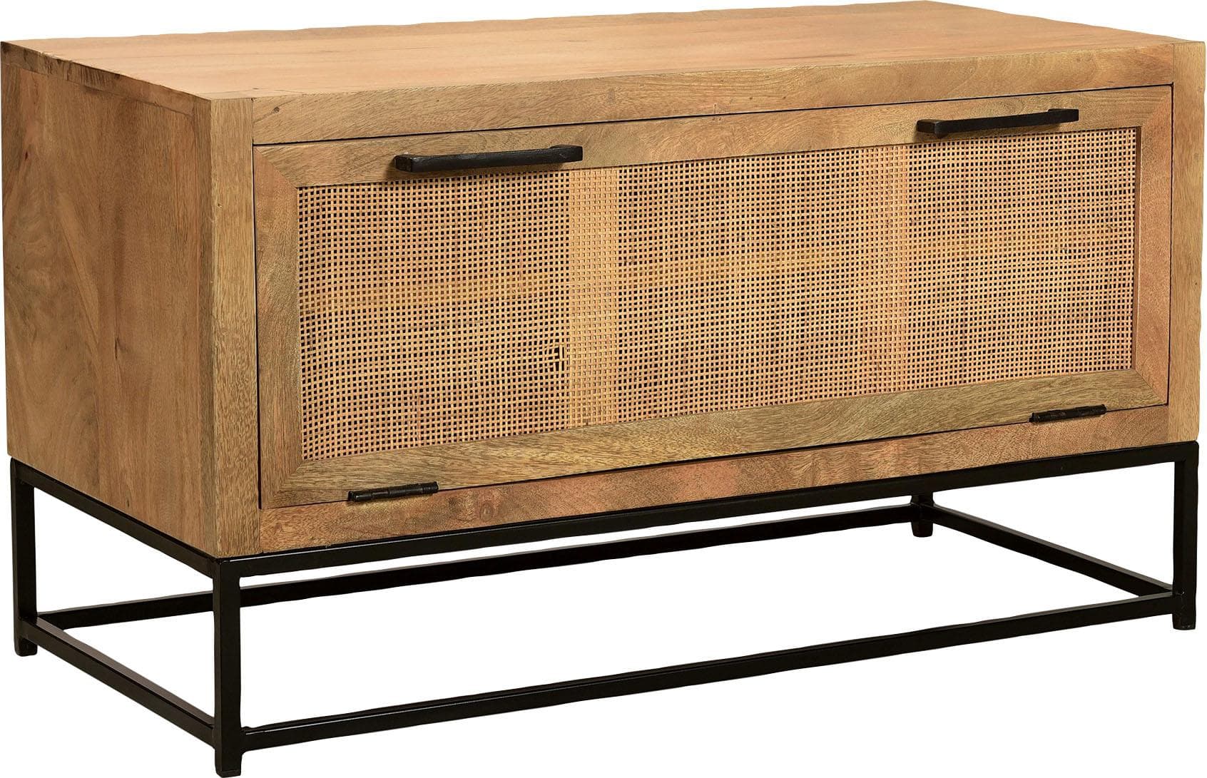 SIT »Cane« Schuhschrank I Mangoholz Rattan Metall