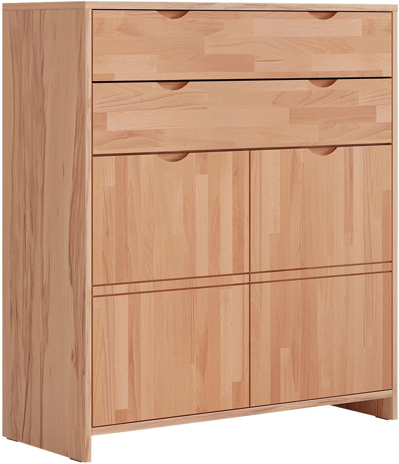 OTTO HOME Maximus Highboard Braun Massivholz Fronten Soft-Close