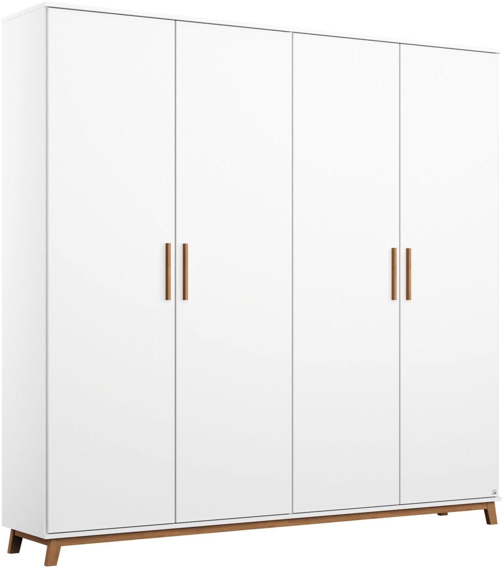 Rauch Kleiderschrank Carlsson Weiß Eiche Massiv
