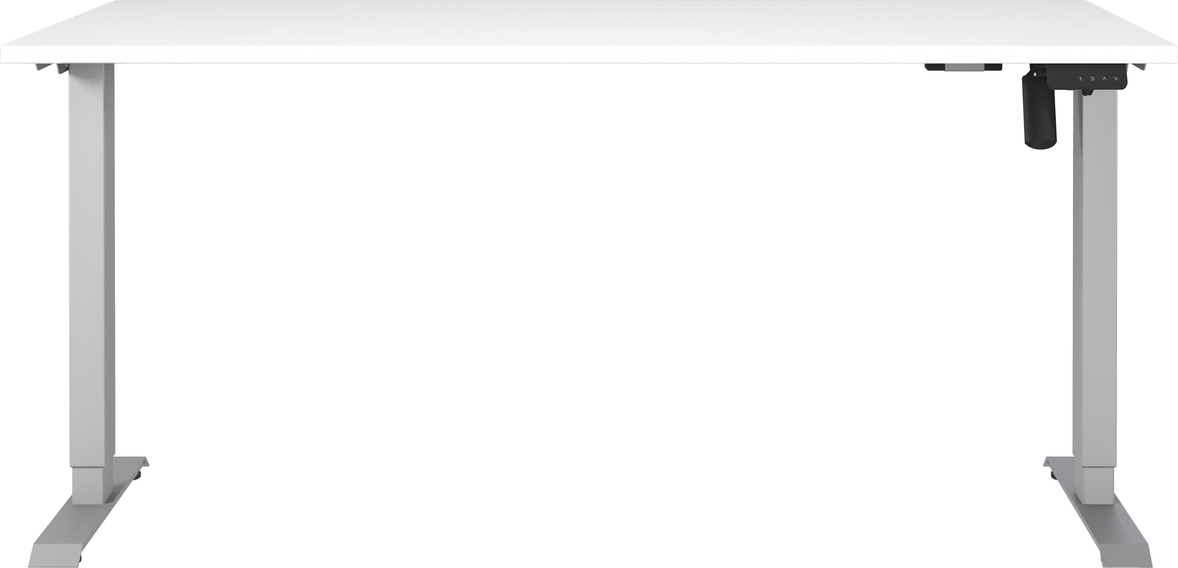 Germania Boras Schreibtisch Weiß/Silber Höhenverstellbar Elektrisch